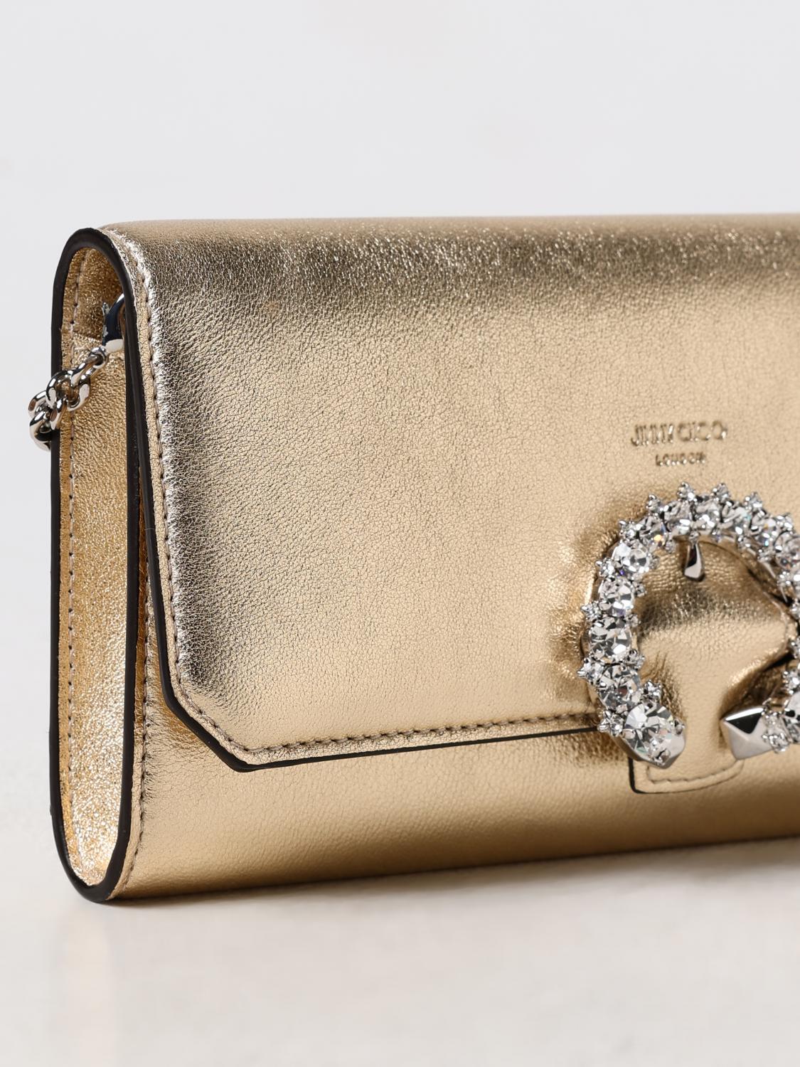 Jimmy Choo Clutch woman - Gold | WALLETW/CHAINTAQ | GIGLIO.COM