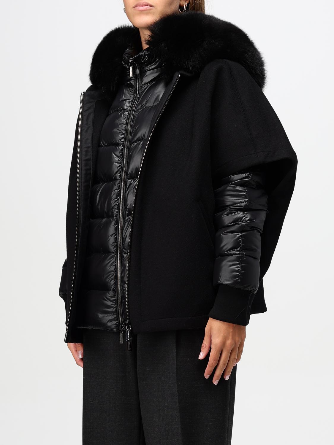 MOORER JACKET: Moorer down jacket with cape and hood with fur, Black - Img 3