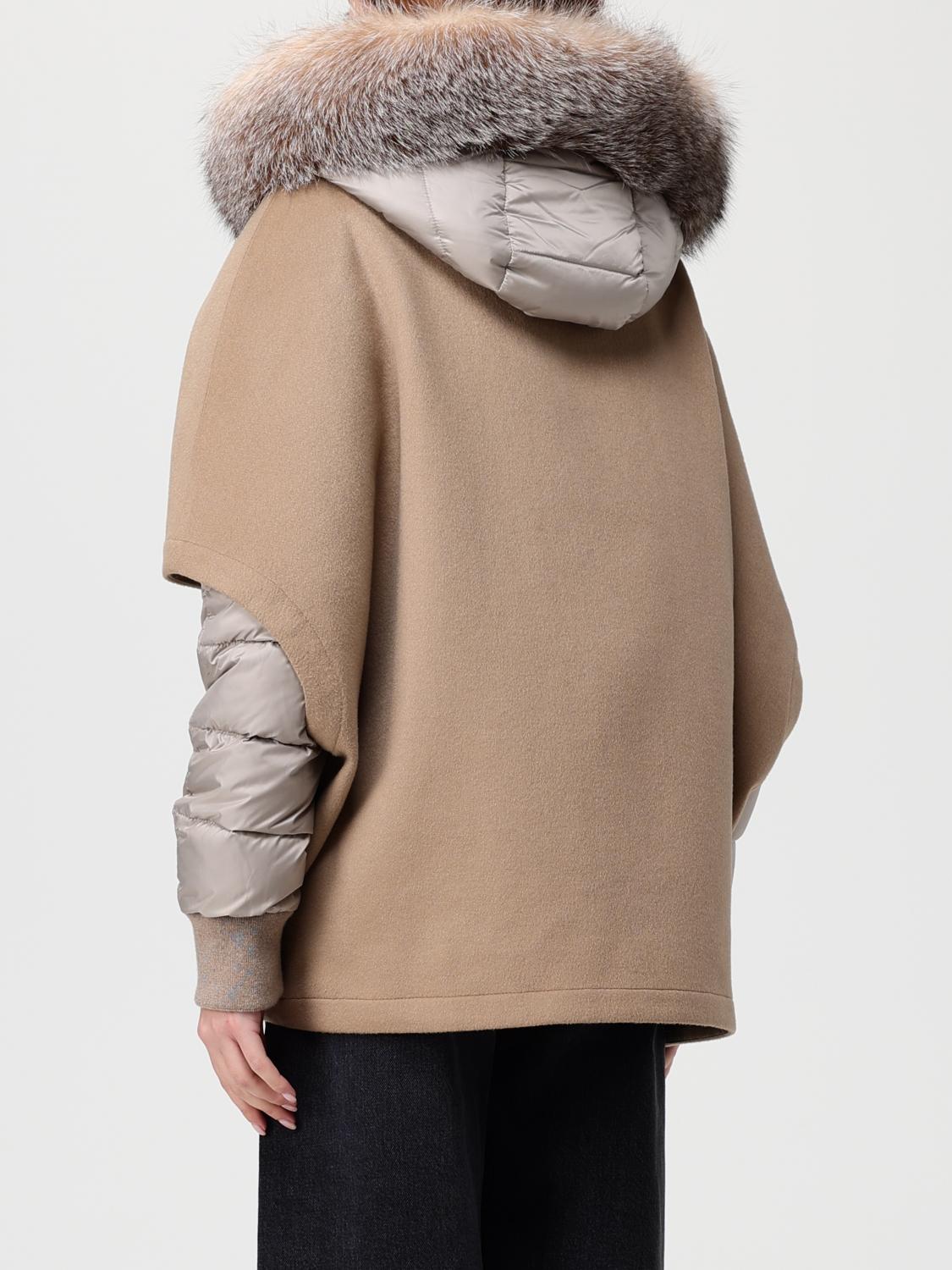 MOORER JACKET: Moorer down jacket with cape and hood with fur, Brown - Img 2