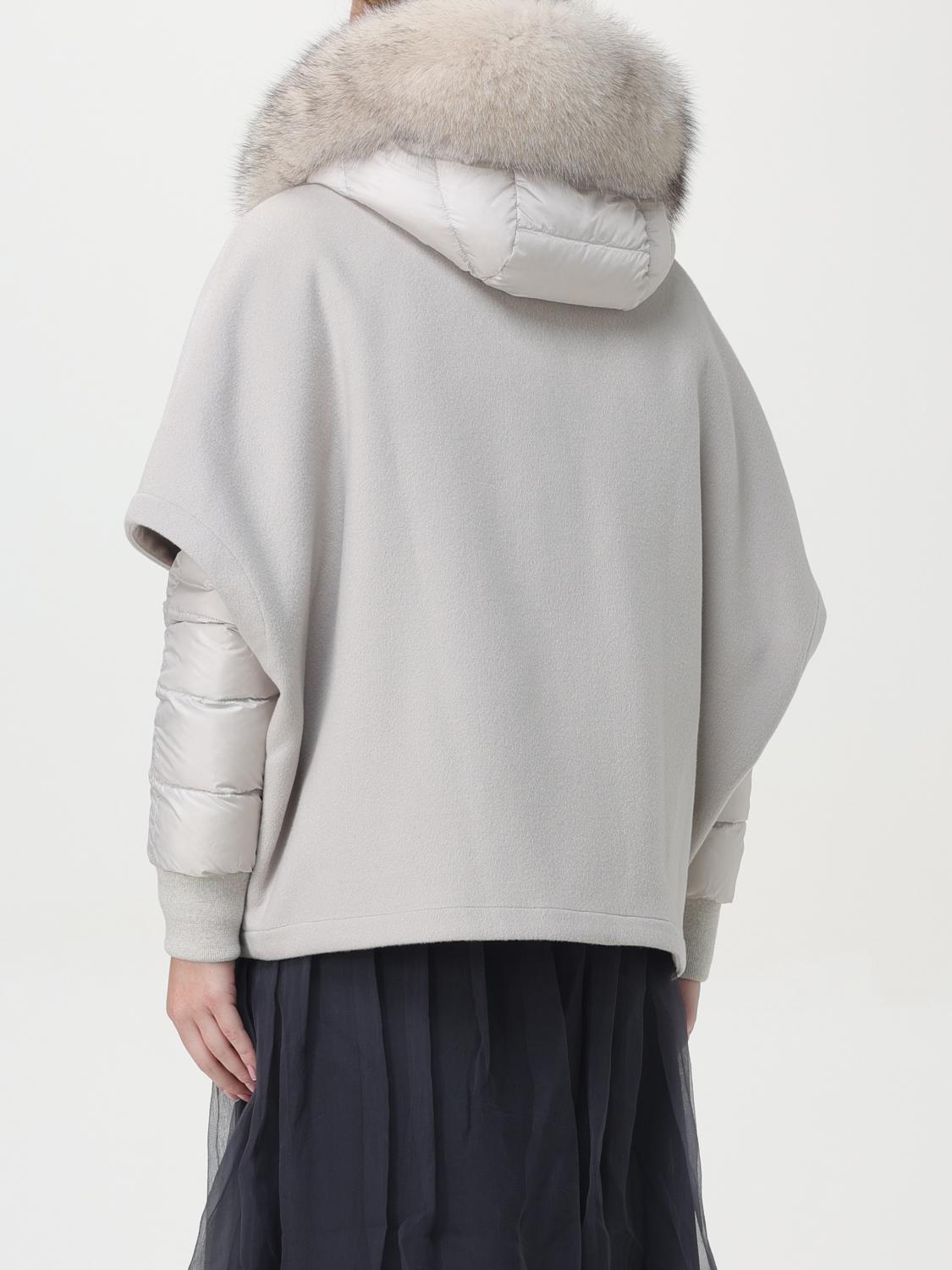 MOORER JACKET: Moorer down jacket with cape and hood with fur, Dove Grey - Img 2