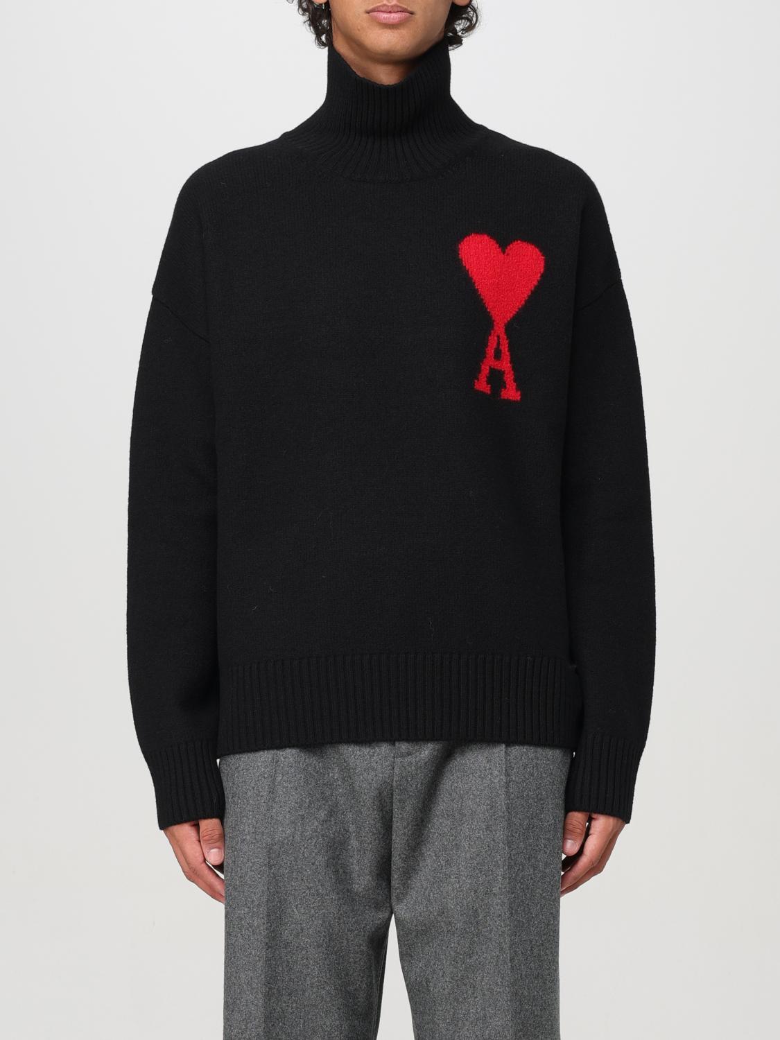AMI PARIS PULLOVER: Pullover herren Ami Paris, Schwarz - Img 1