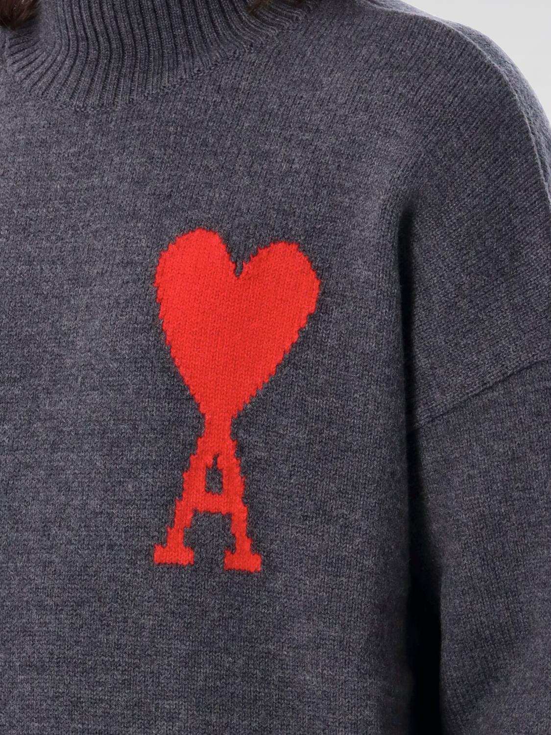 AMI PARIS PULLOVER: Pullover herren Ami Paris, Grau - Img 3