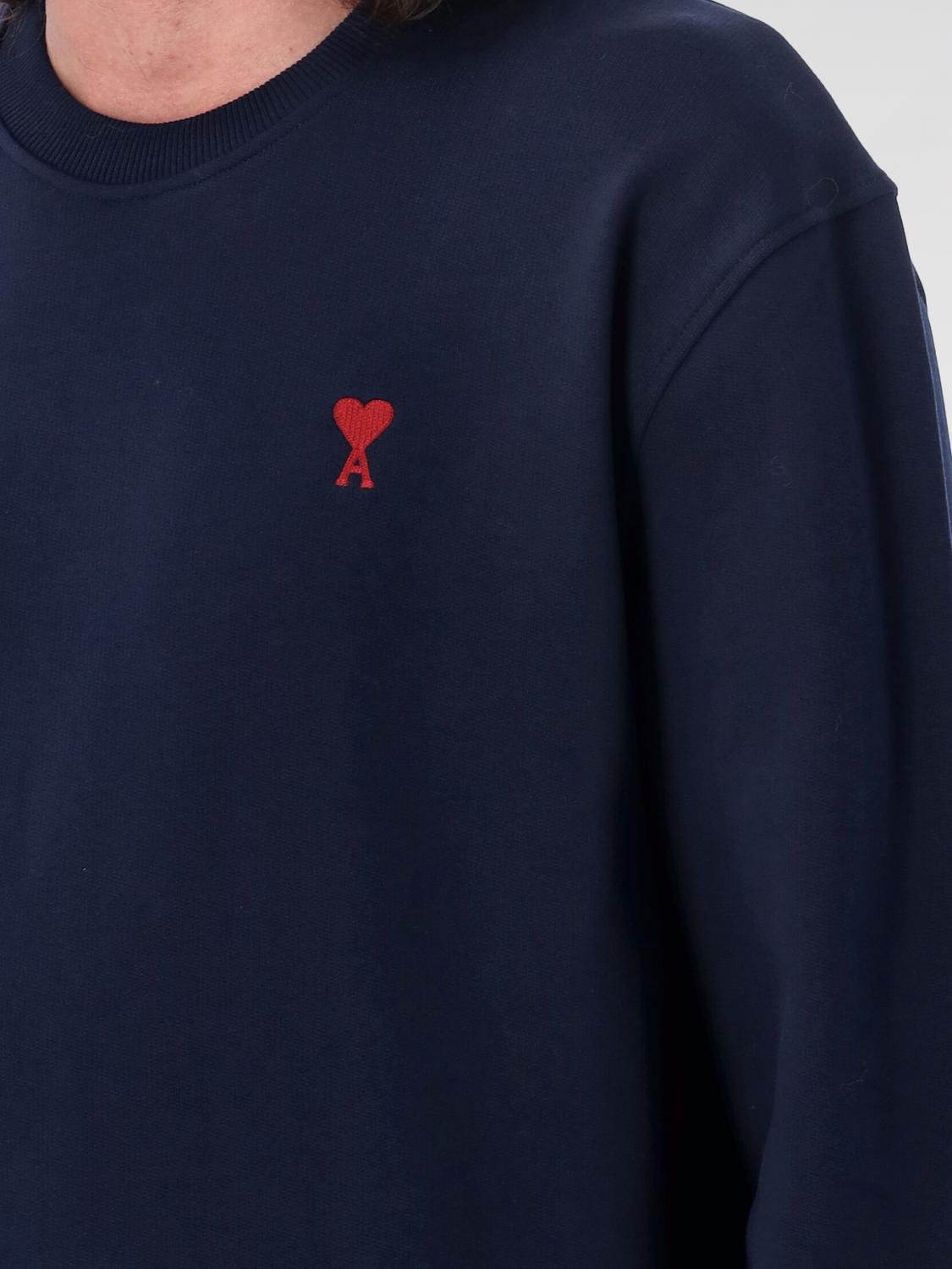 AMI PARIS SUDADERA: Sudadera hombre Ami Paris, Azul Oscuro - Img 3