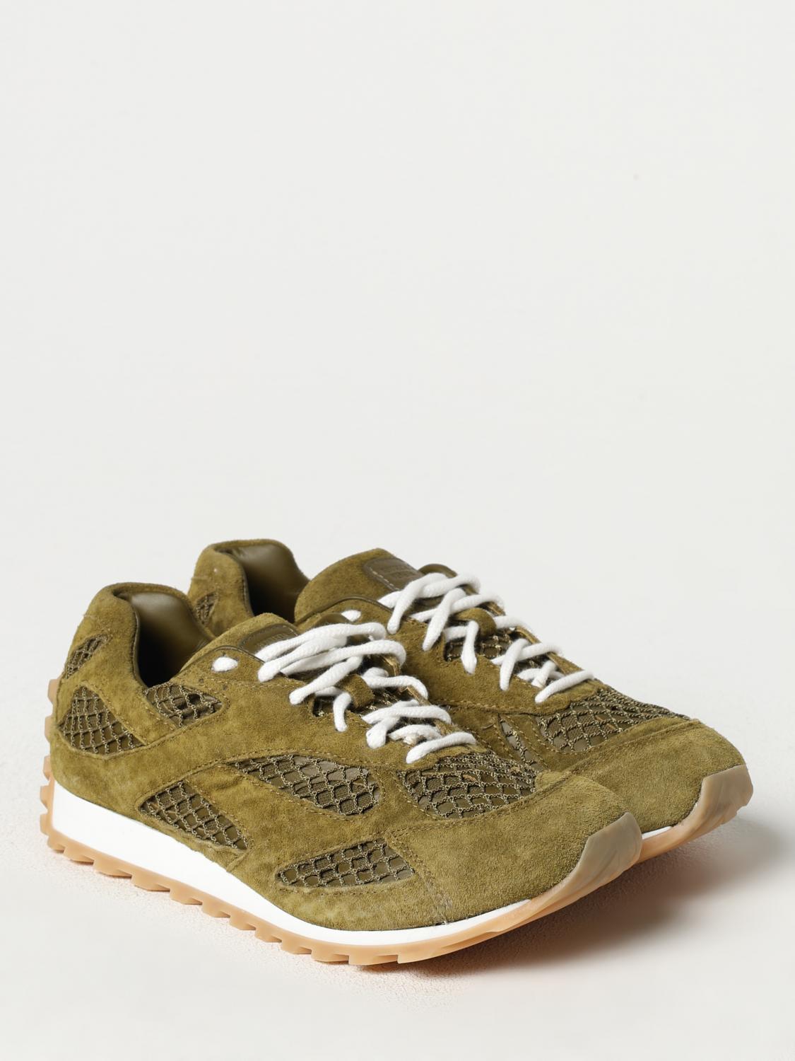 BOTTEGA VENETA SNEAKERS: Sneakers Orbit Bottega Veneta in camoscio e mesh a rete , Oliva - Img 2