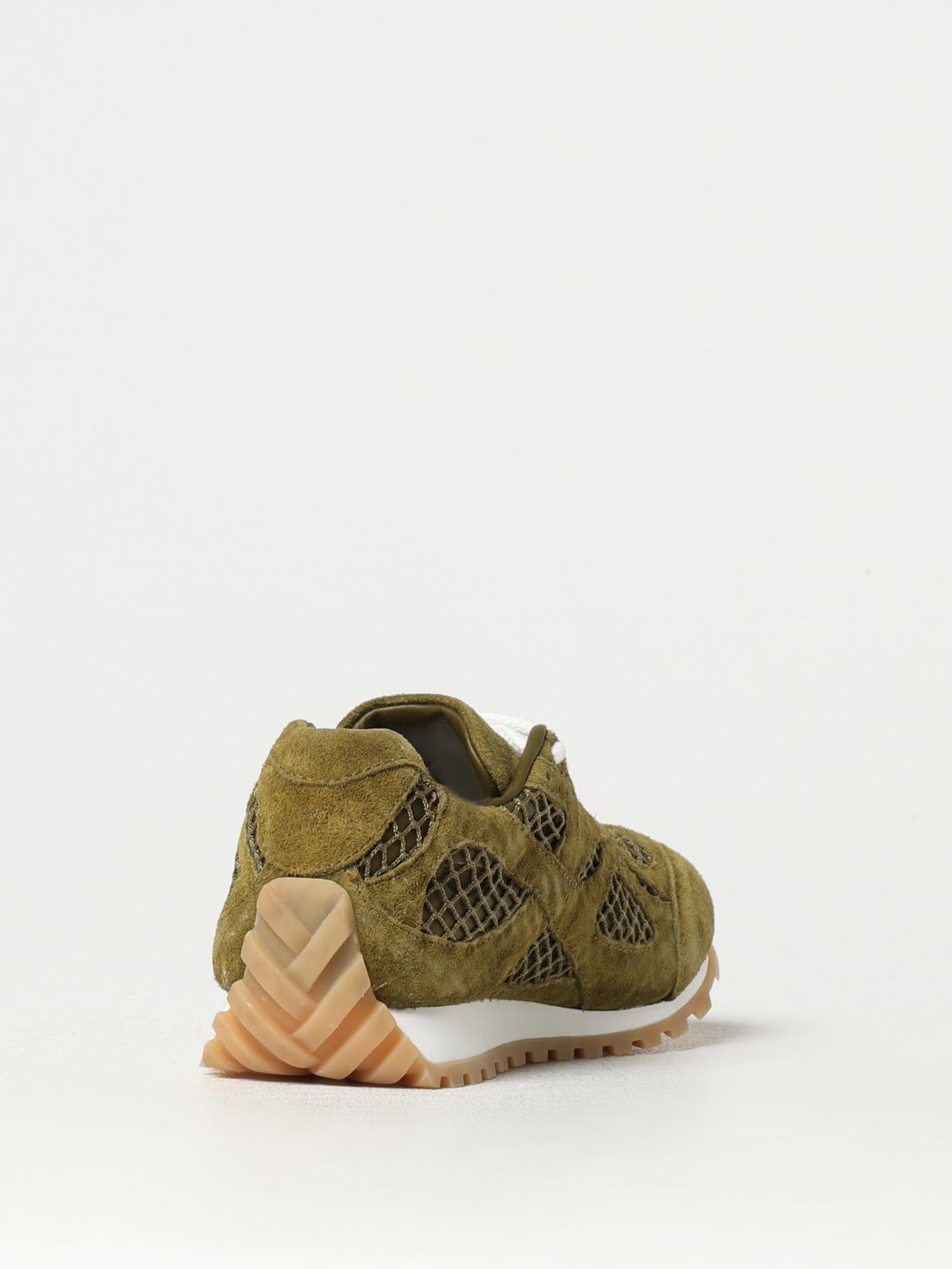 BOTTEGA VENETA SNEAKERS: Sneakers Orbit Bottega Veneta in camoscio e mesh a rete , Oliva - Img 3