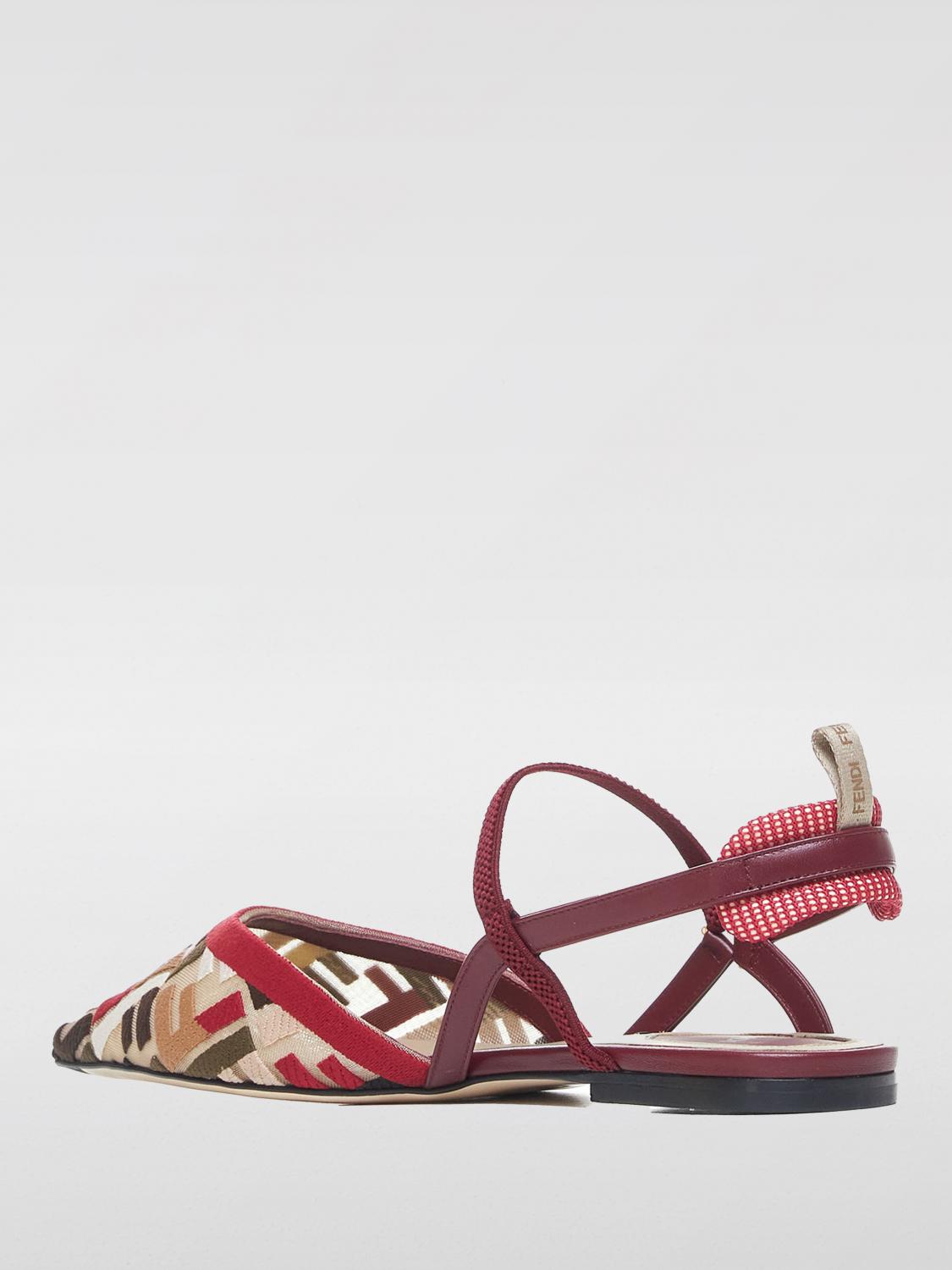 FENDI BALLET FLATS: Shoes woman Fendi, Red - Img 2