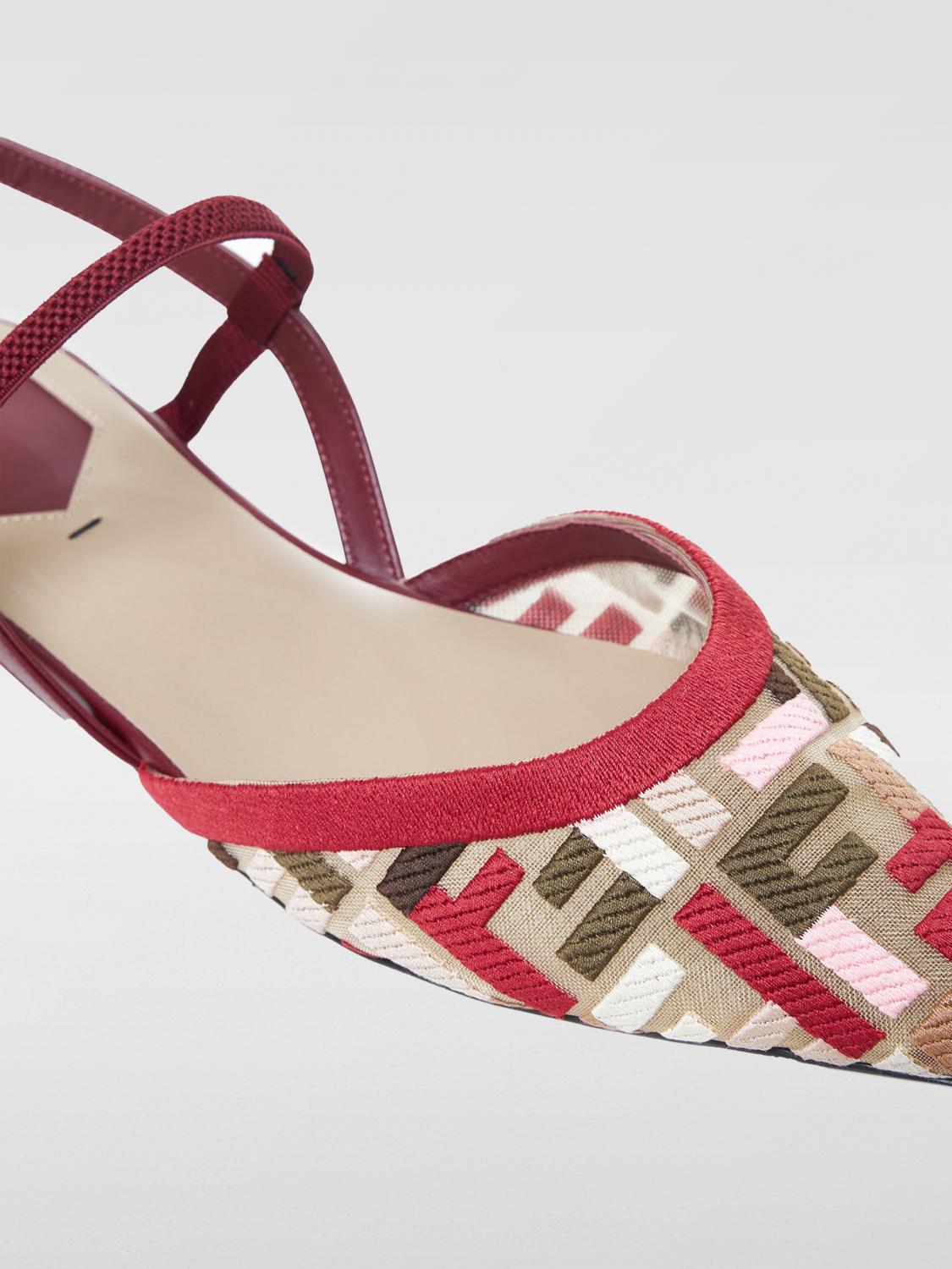 FENDI BALLET FLATS: Shoes woman Fendi, Red - Img 3