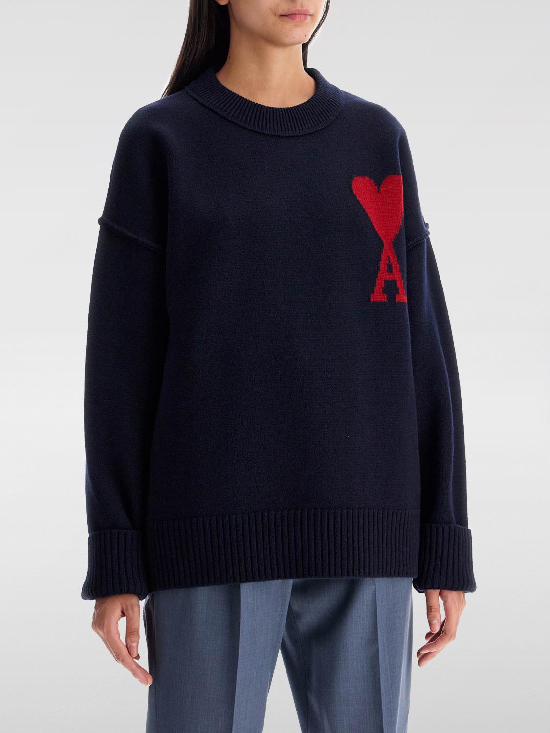 AMI PARIS JERSEY: Jersey mujer Ami Paris, Azul Marino - Img 1