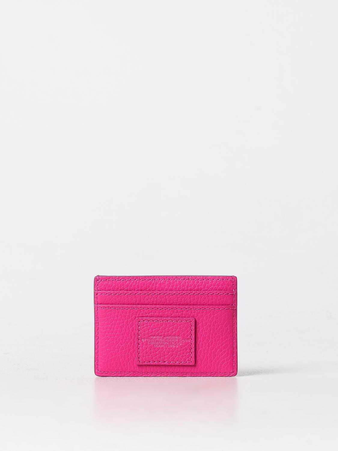MARC JACOBS PORTAFOGLIO: Portacarte di credito The Card Case Marc Jacobs in pelle a grana , Fuxia - Img 2