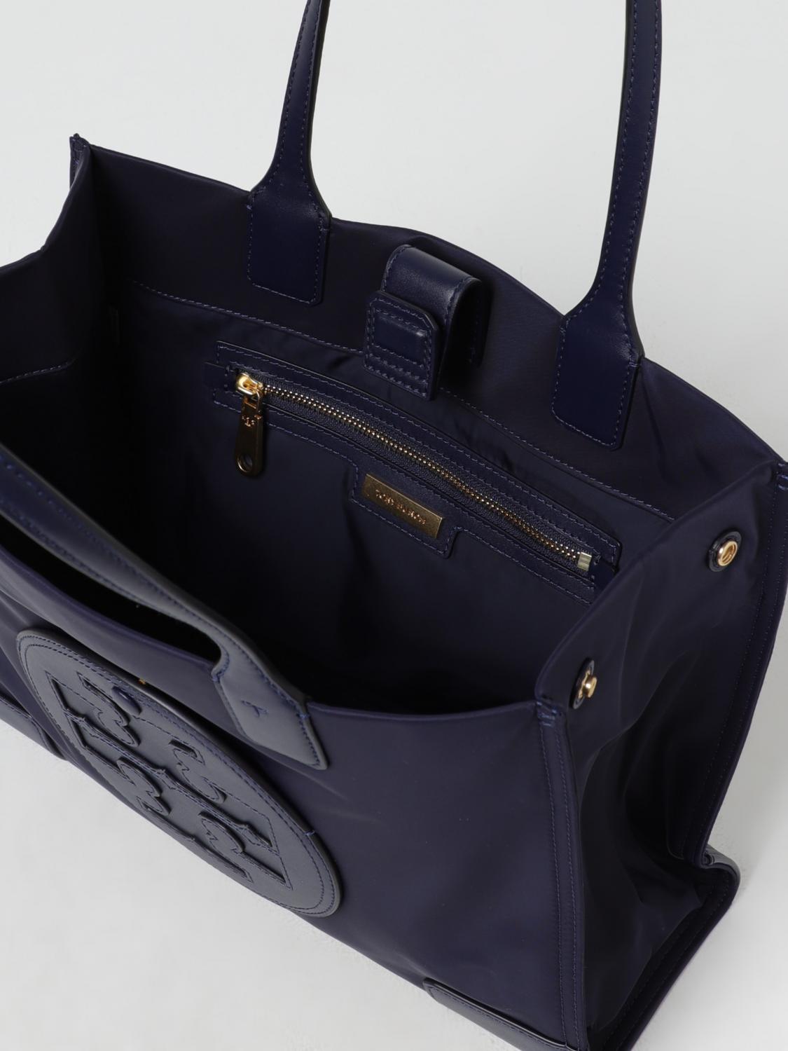 TORY BURCH BORSA A SPALLA: Borsa Ella Tory Burch in nylon e pelle , Blue - Img 3