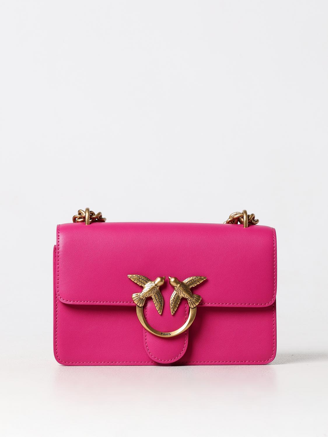 PINKO BORSA MINI: Borsa Love One Pinko in pelle , Fuxia - Img 1