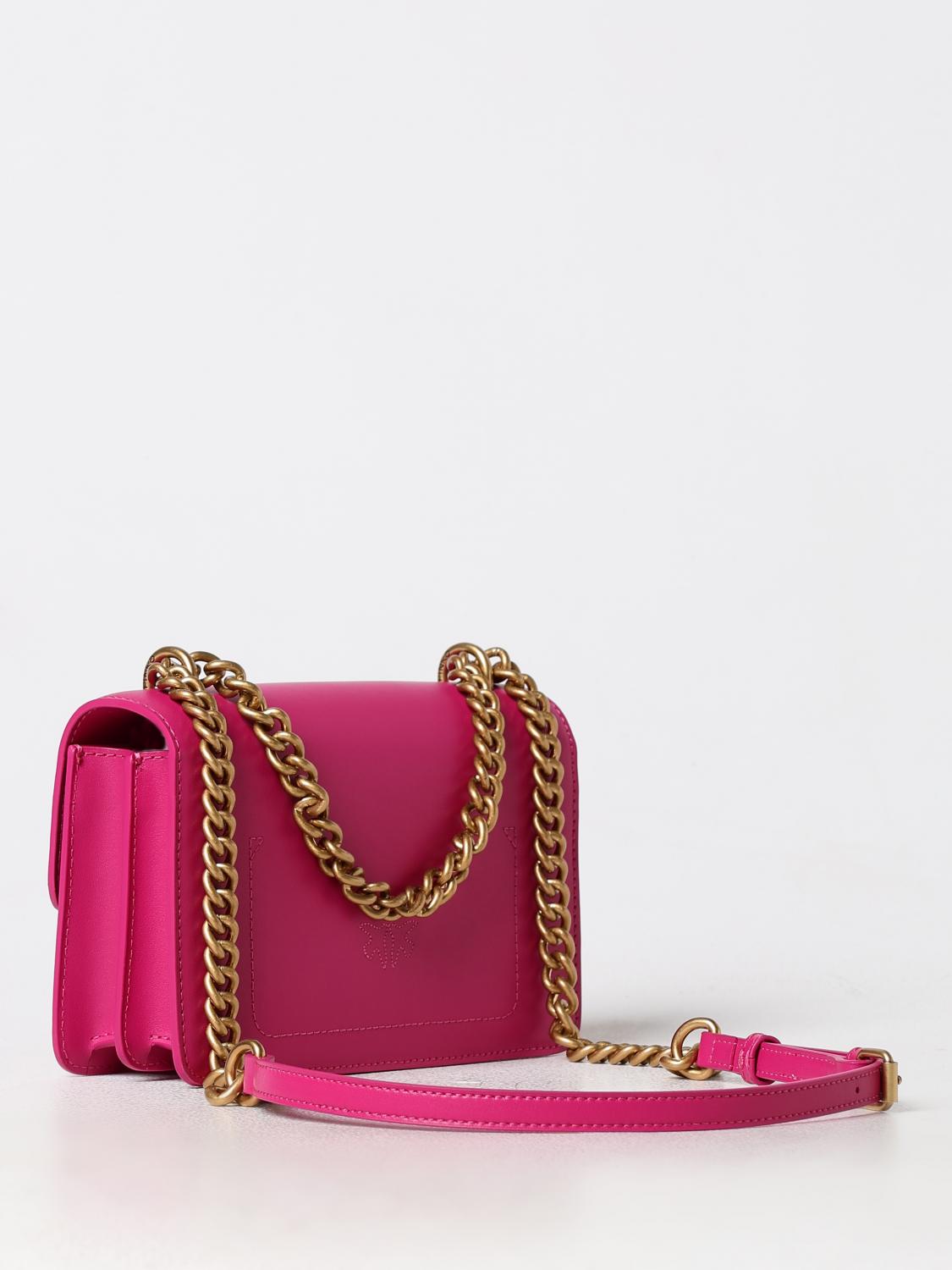 PINKO BORSA MINI: Borsa Love One Pinko in pelle , Fuxia - Img 2
