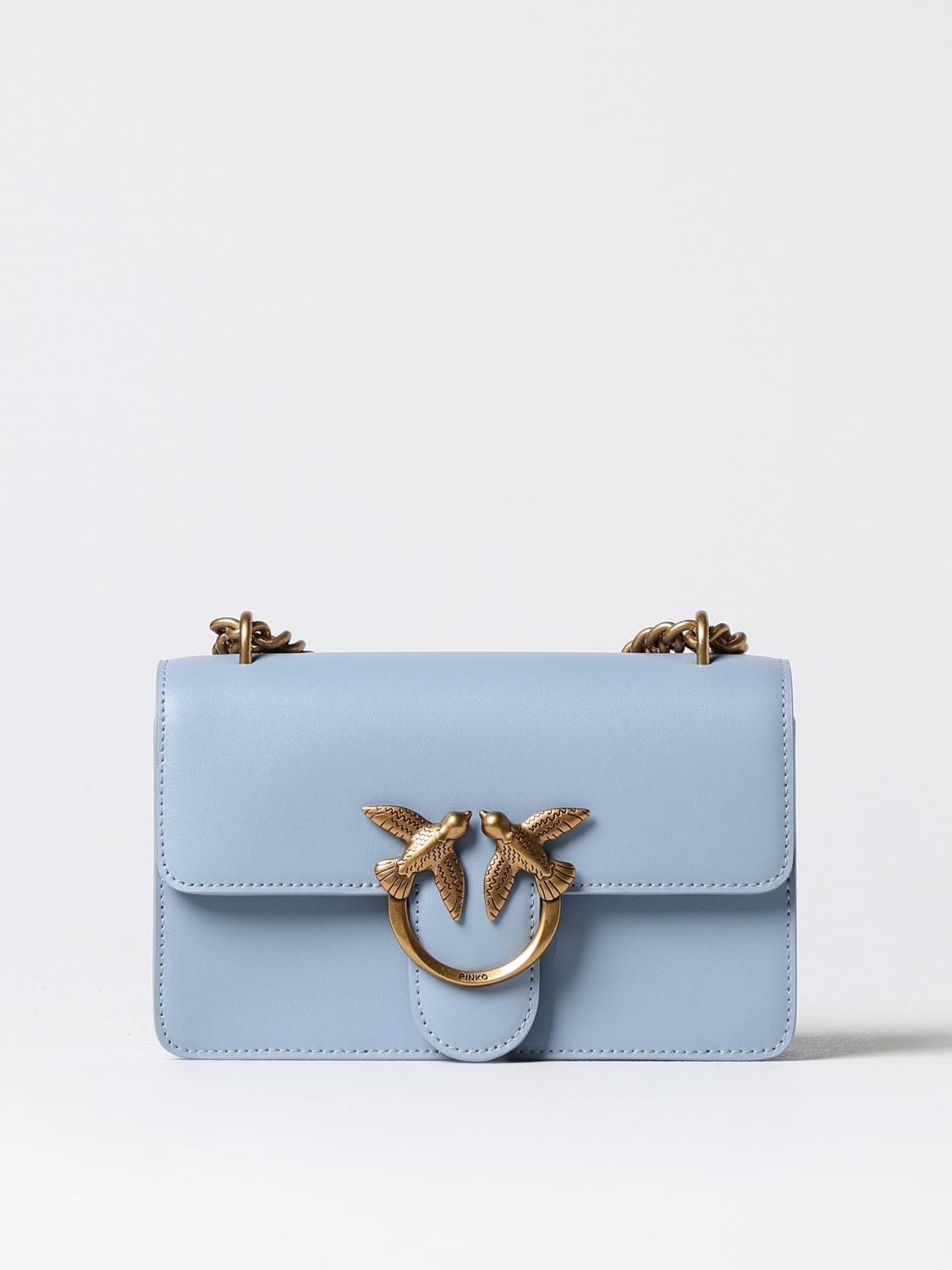 PINKO BORSA MINI: Borsa Love One Pinko in pelle , Blue - Img 1