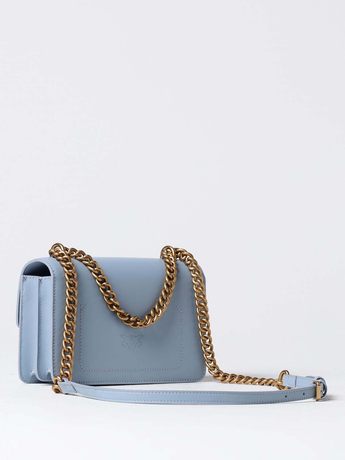 PINKO BORSA MINI: Borsa Love One Pinko in pelle , Blue - Img 2