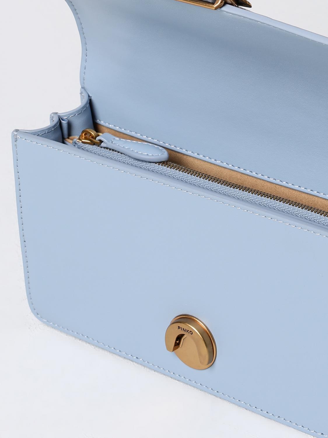 PINKO BORSA MINI: Borsa Love One Pinko in pelle , Blue - Img 3