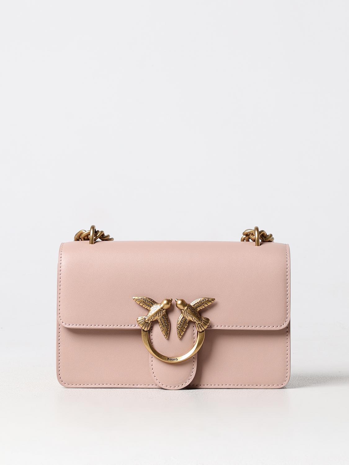 PINKO BORSA MINI: Borsa Love One Pinko in pelle , Rosa - Img 1