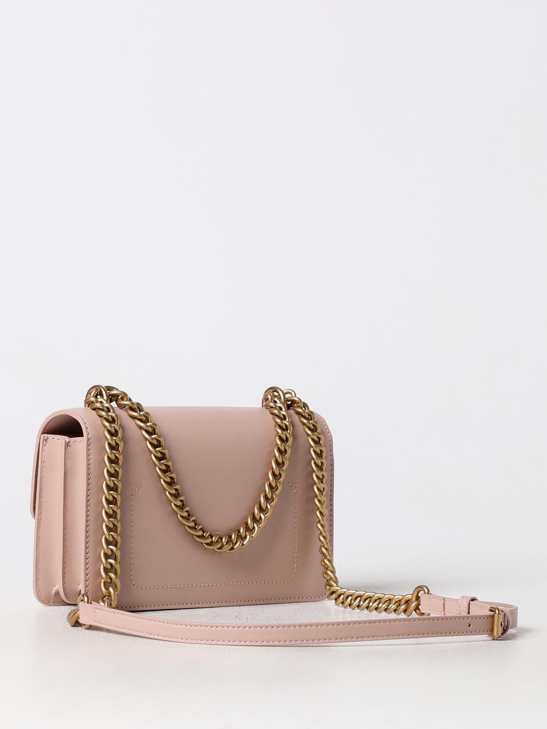 PINKO BORSA MINI: Borsa Love One Pinko in pelle , Rosa - Img 2