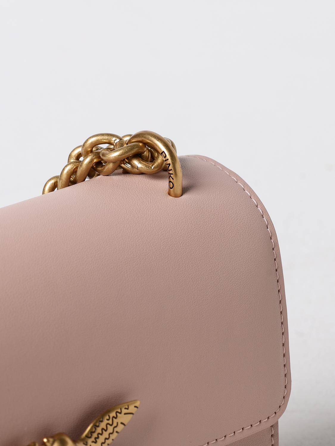PINKO BORSA MINI: Borsa Love One Pinko in pelle , Rosa - Img 3