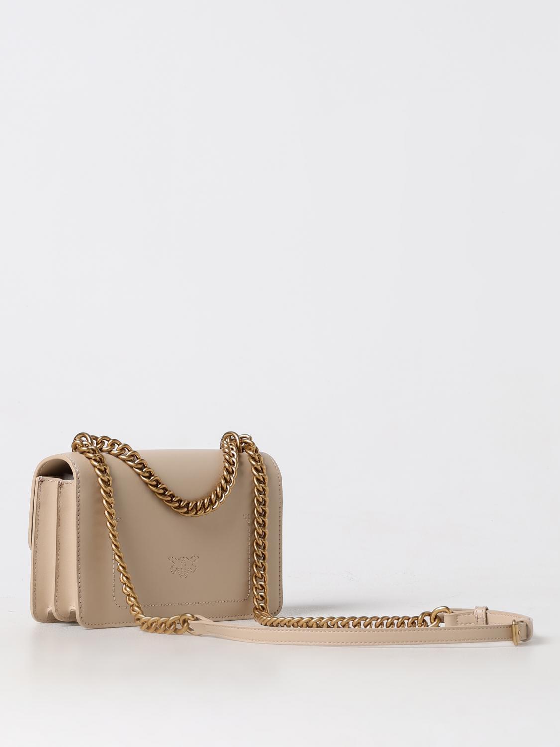PINKO BORSA MINI: Borsa Love One Pinko in pelle , Beige - Img 2