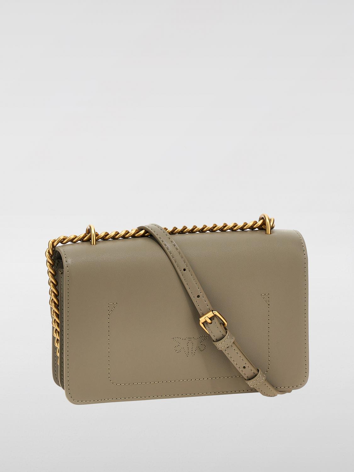 PINKO BORSA MINI: Borsa Love One Pinko in pelle , Marrone - Img 2