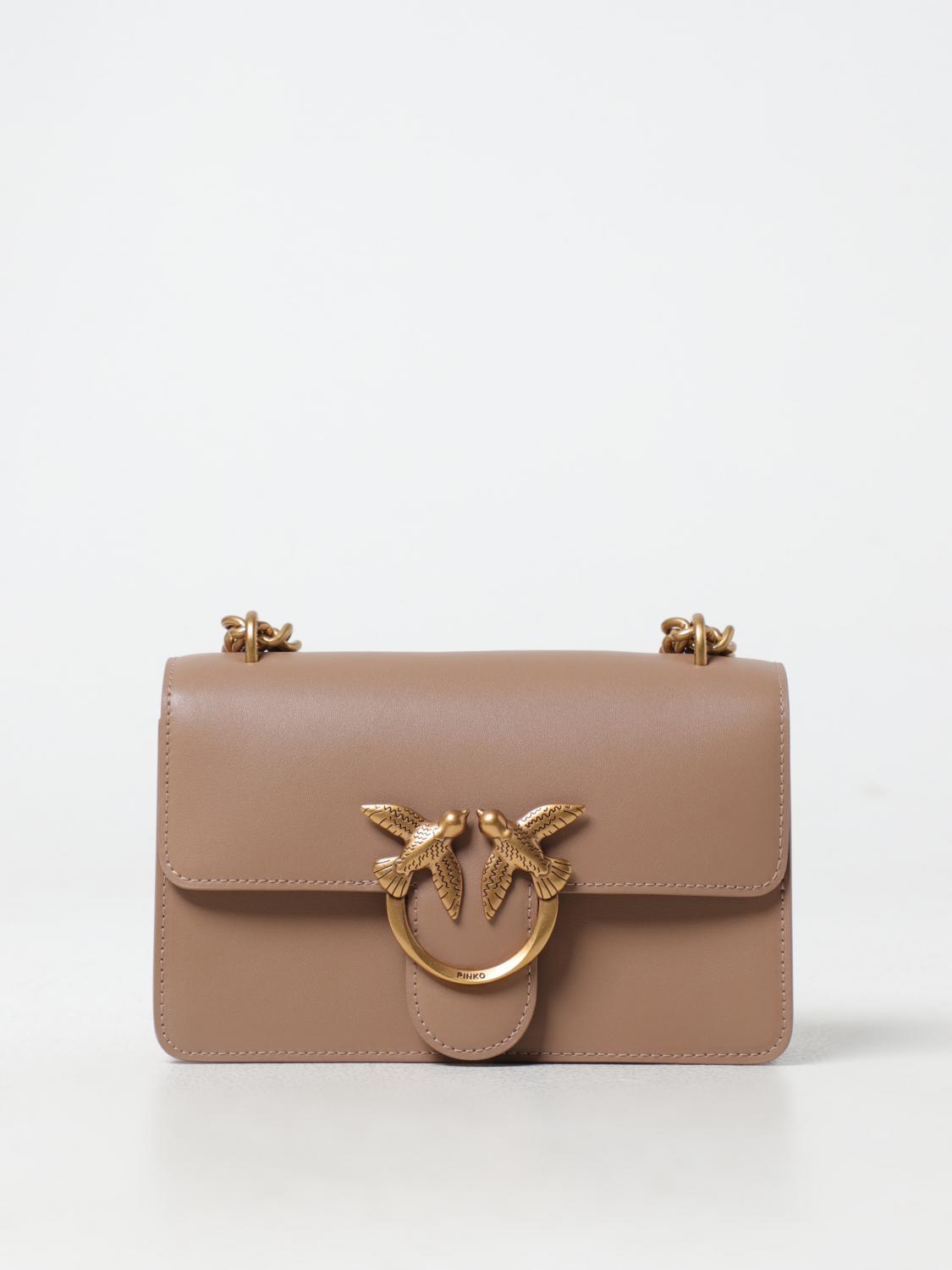 PINKO BORSA MINI: Borsa Love One Pinko in pelle , Biscotto - Img 1