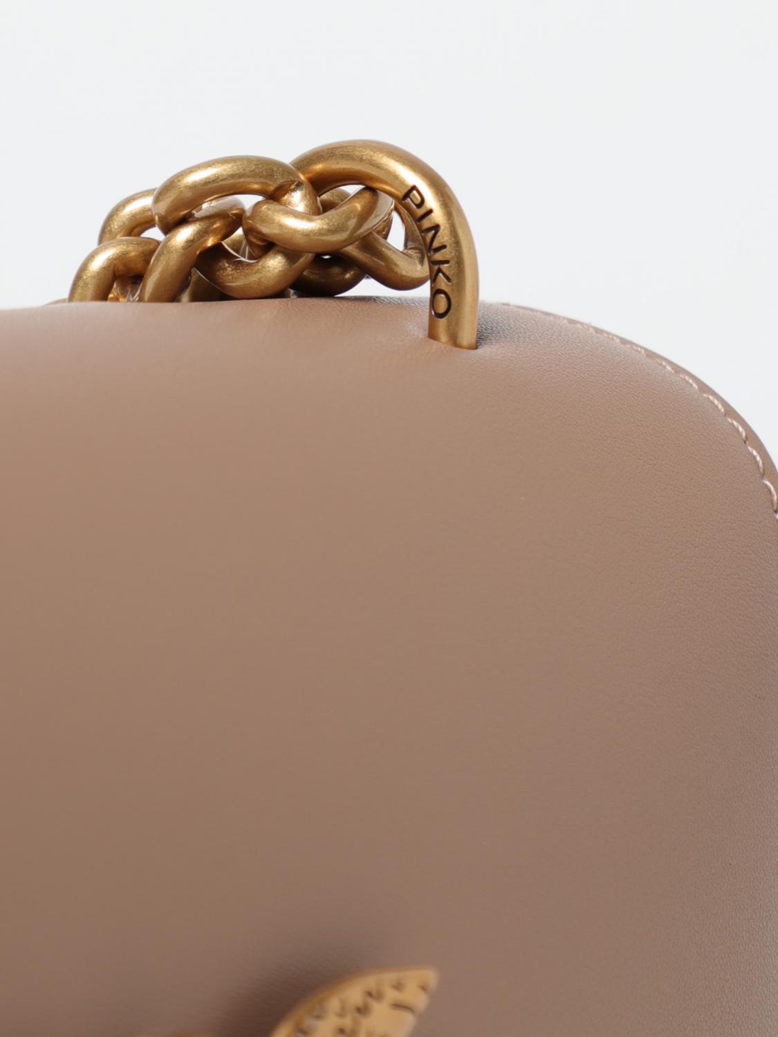 PINKO BORSA MINI: Borsa Love One Pinko in pelle , Biscotto - Img 3
