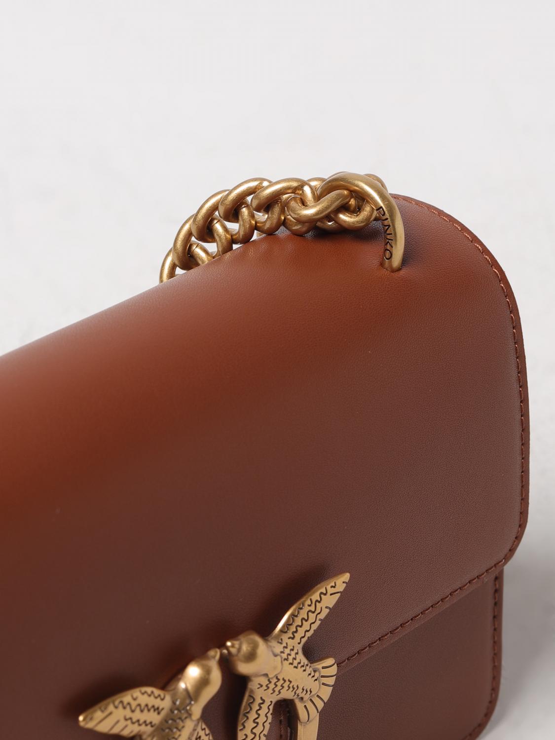 PINKO BORSA MINI: Borsa Love One Pinko in pelle , Cuoio - Img 3