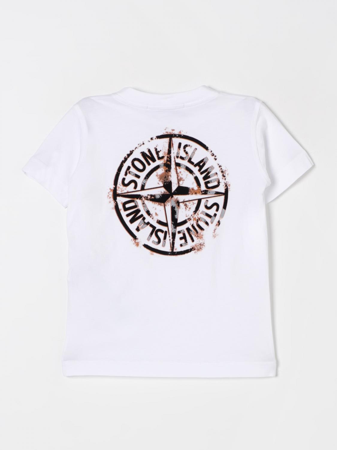 STONE ISLAND JUNIOR T-SHIRT: T-shirt kinder Stone Island Junior, Weiss 1 - Img 2