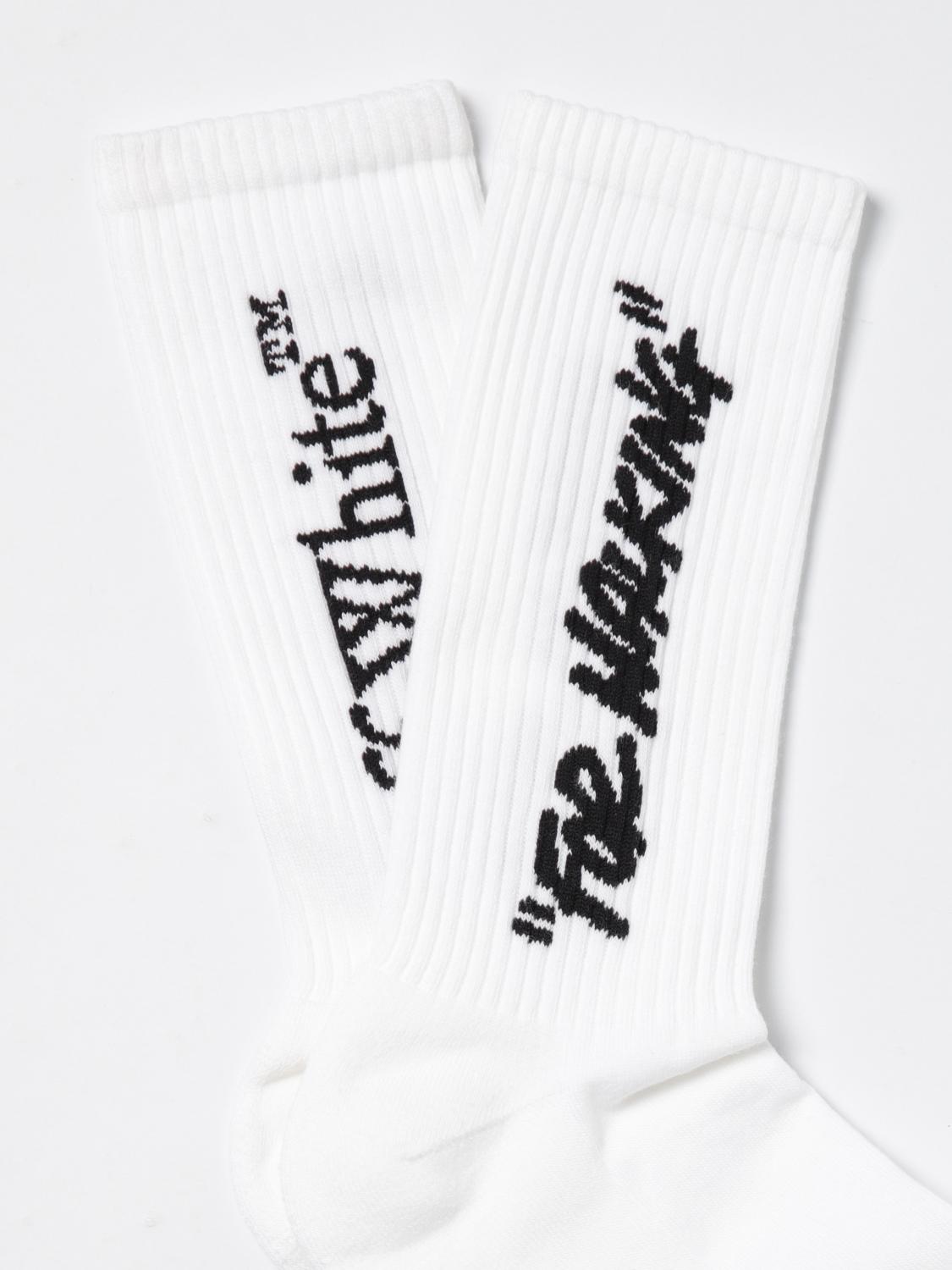 OFF-WHITE CALZE: Calze in cotone con logo Off-White, Bianco - Img 2