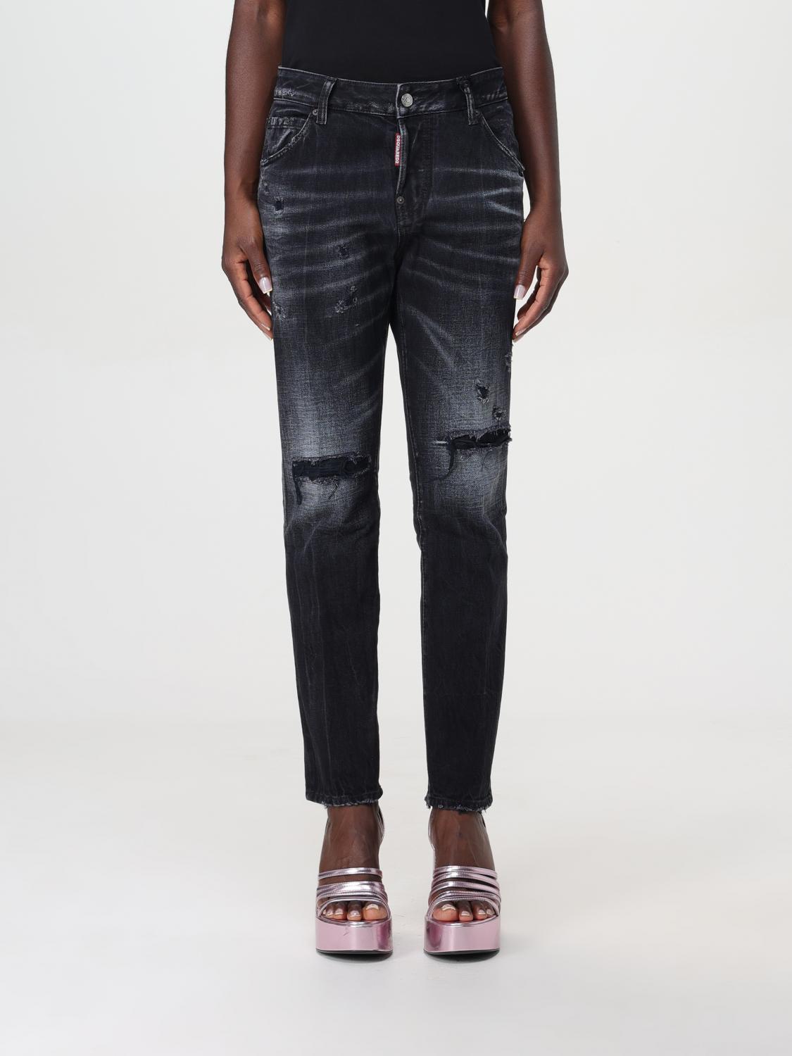 DSQUARED2 JEANS: Jeans Dsquared2 in denim used , Nero - Img 1