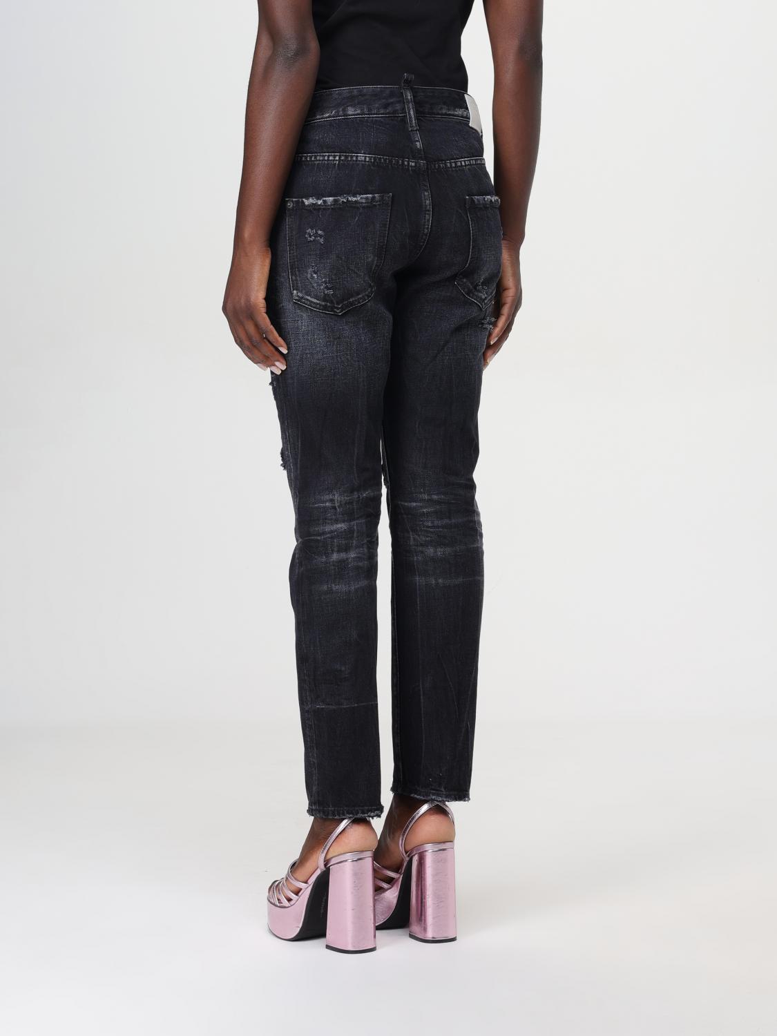DSQUARED2 JEANS: Jeans Dsquared2 in denim used , Nero - Img 2