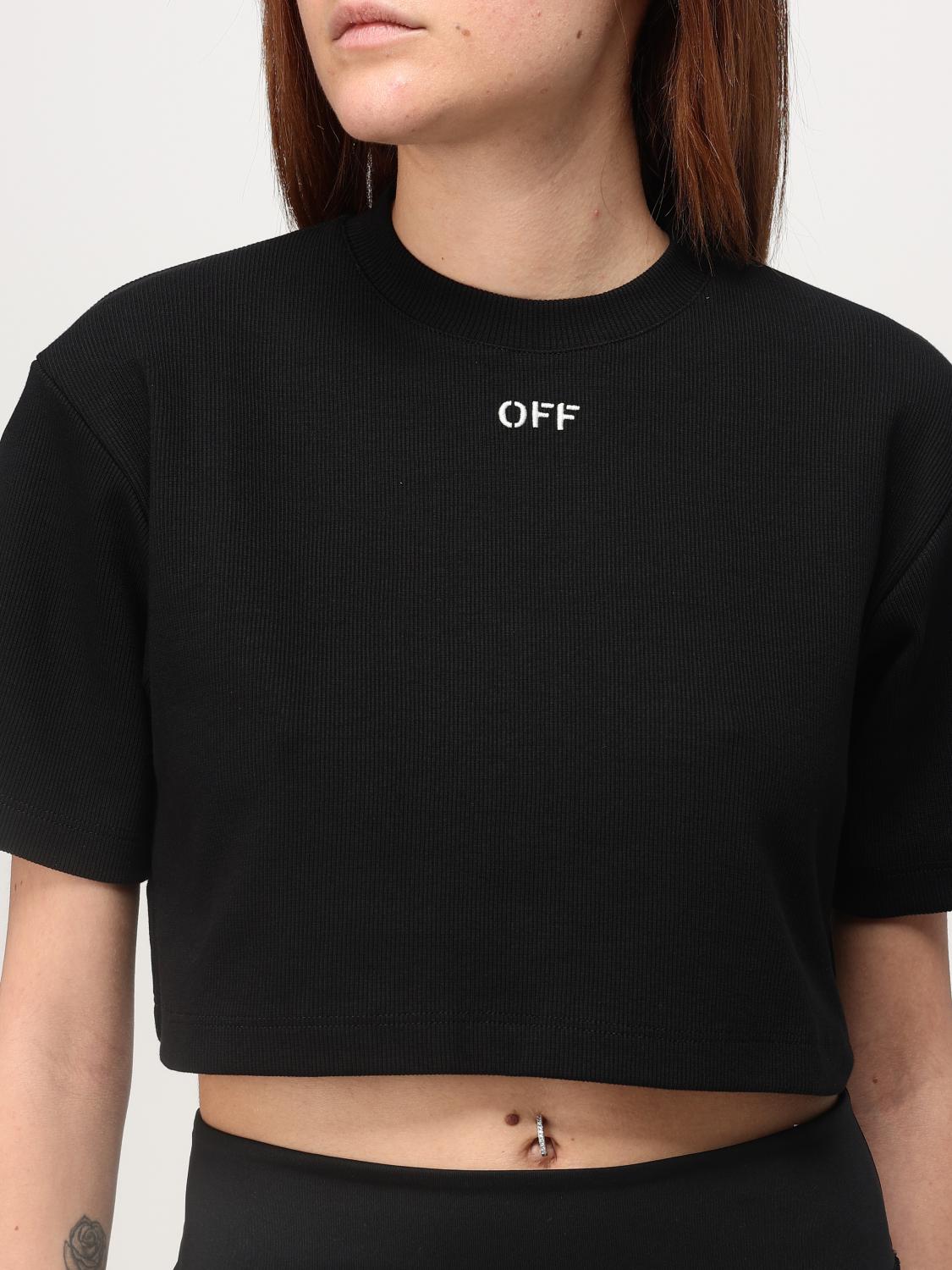 OFF-WHITE T恤: T恤 女士 Off-white, 黑色 - Img 4