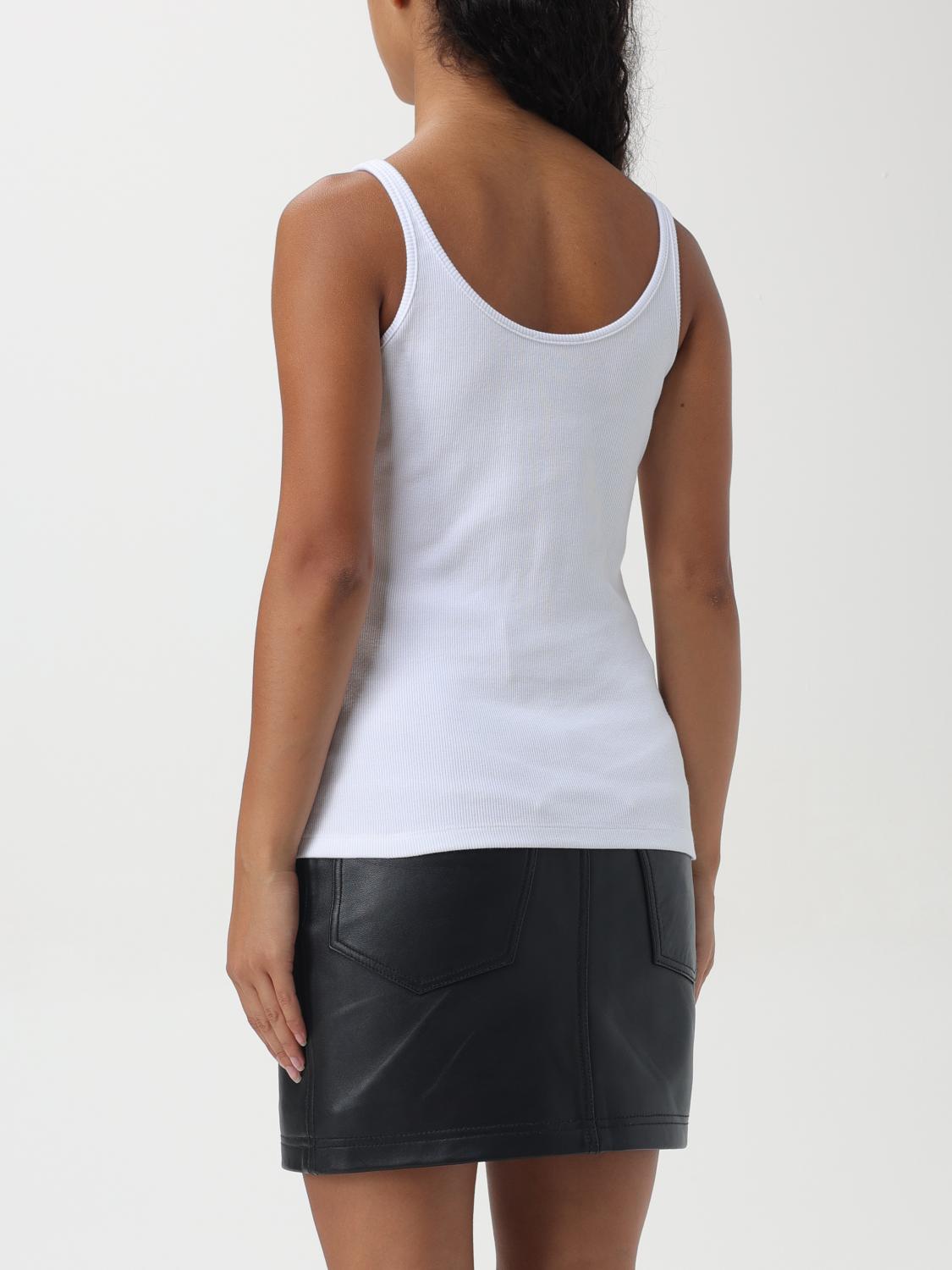OFF-WHITE TOP: Top basic in cotone con mini logo Off-White, Bianco - Img 3