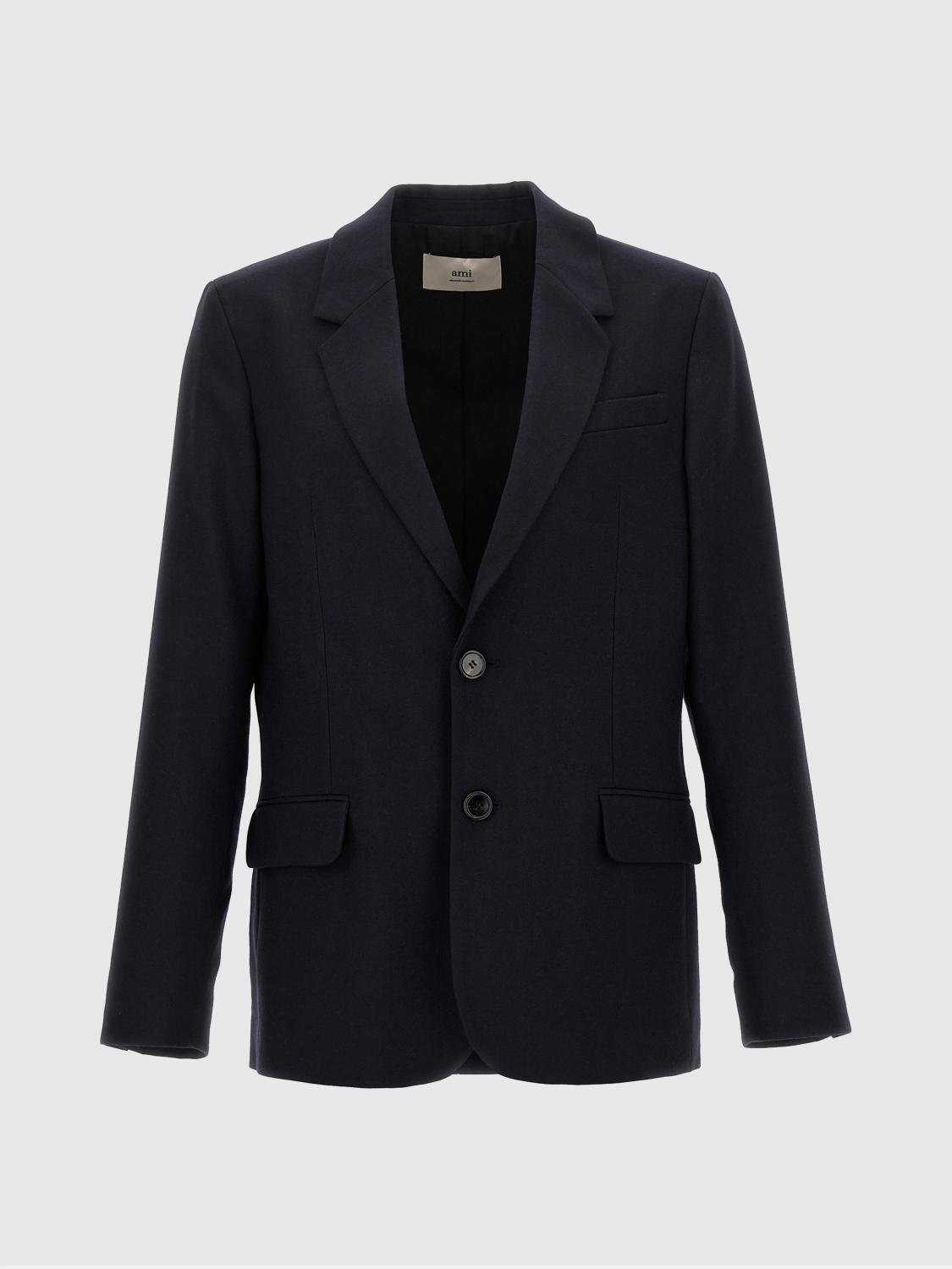 AMI PARIS AMERICANA: Chaqueta hombre Ami Paris, Azul Oscuro - Img 1