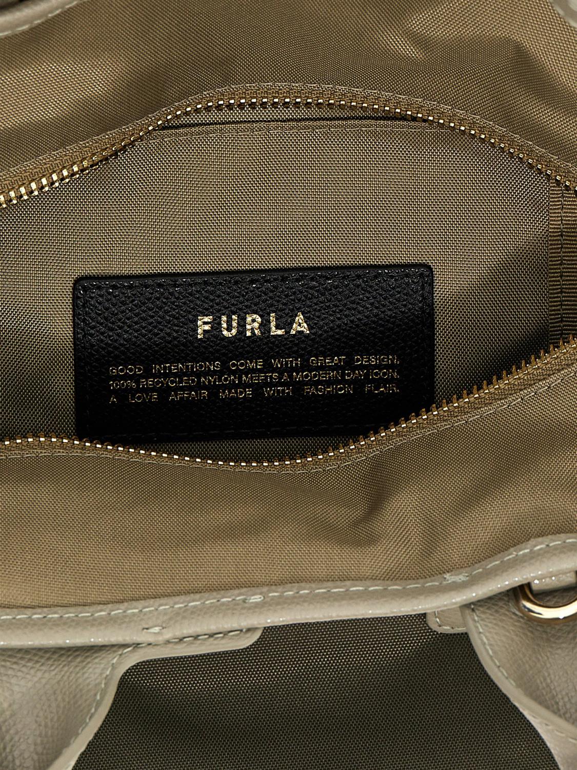 FURLA BORSA MINI: Borsa Piuma Furla in nylon e pelle s grana , Verde - Img 4