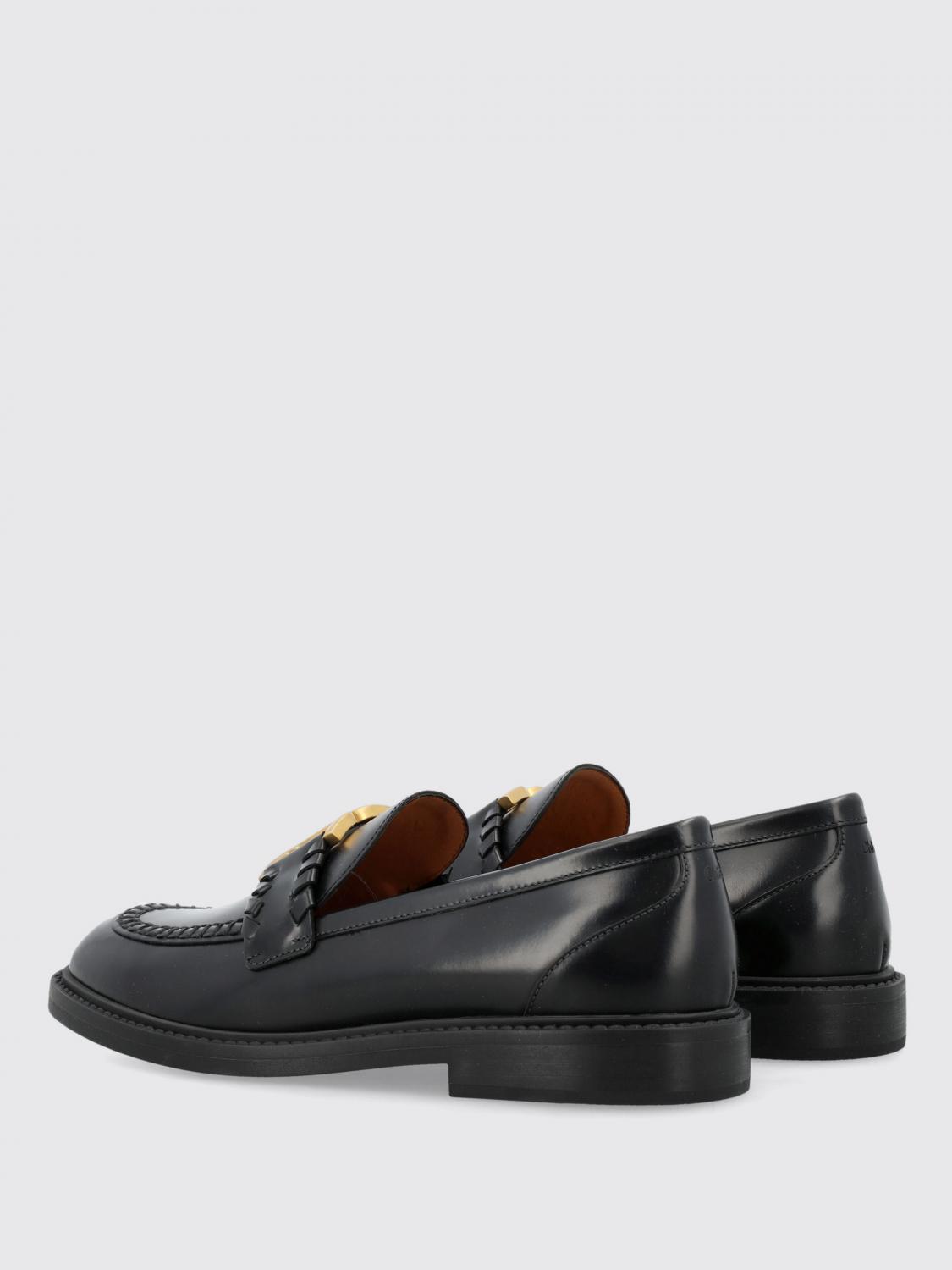 CHLOÉ MOCASSINI: Mocassino Chloè in pelle , Nero - Img 3