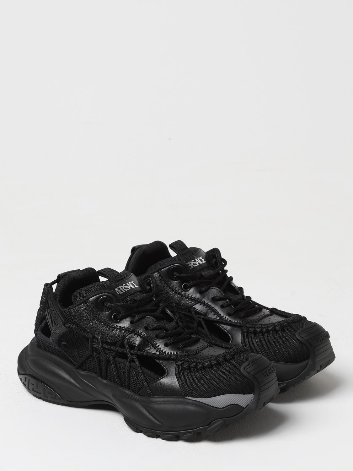 VERSACE SNEAKERS: Sneakers M_V_01 Versace in pelle e mesh , Nero - Img 2