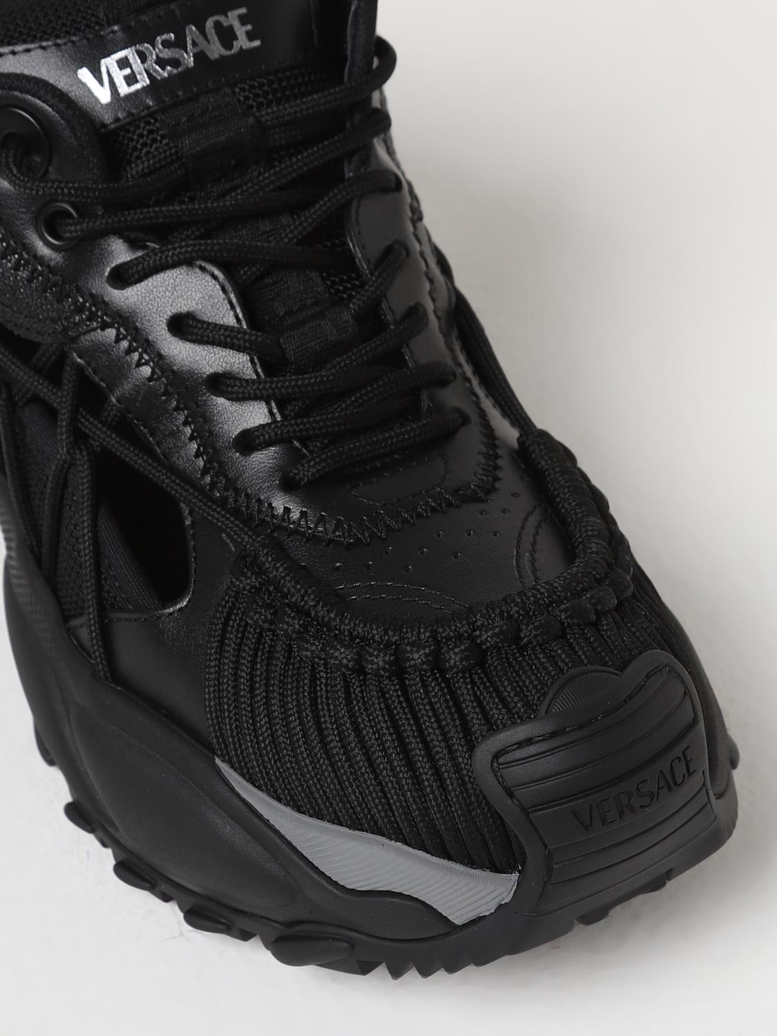 VERSACE SNEAKERS: Sneakers M_V_01 Versace in pelle e mesh , Nero - Img 4