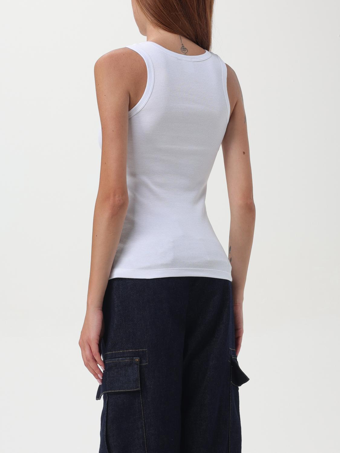 PINKO T-SHIRTS: Canotta Pinko in jersey di cotone a costine , Bianco - Img 2
