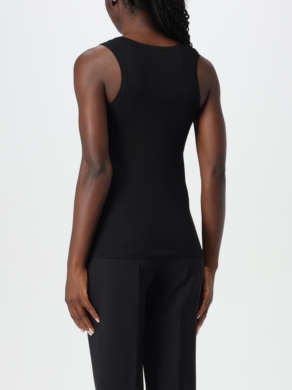 PINKO T-SHIRTS: Canotta Pinko in jersey di cotone a costine , Nero - Img 2