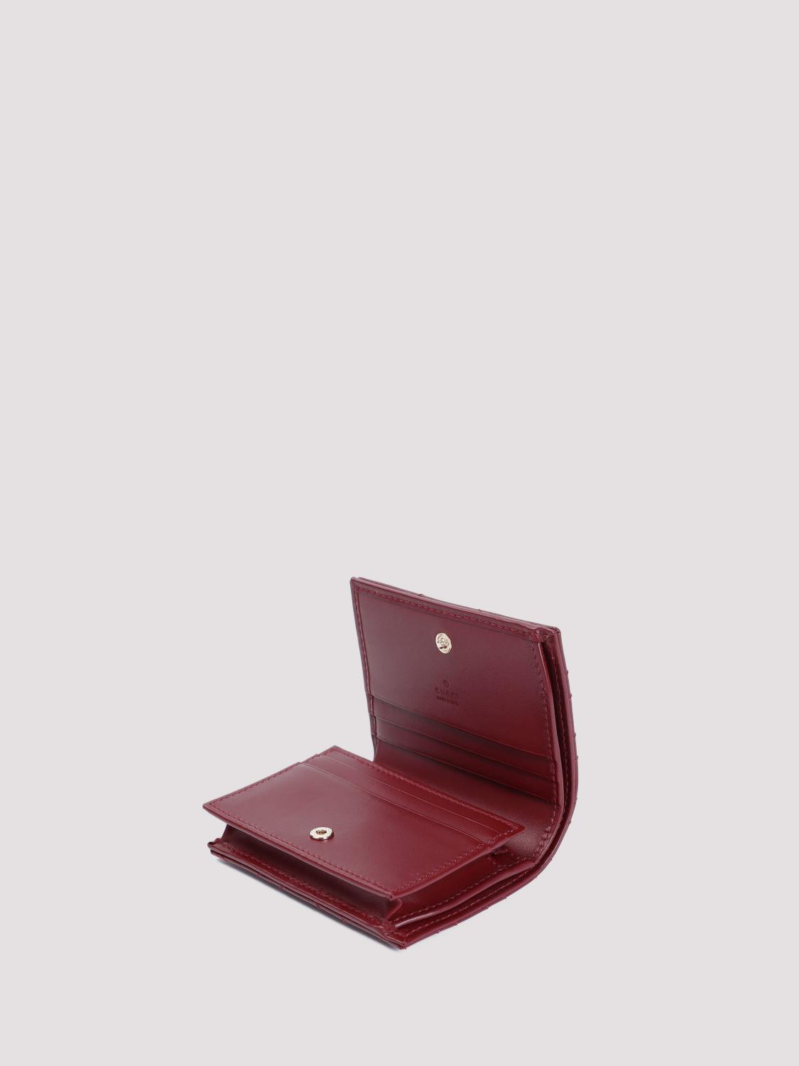 GUCCI PORTAFOGLIO: Porta carte small GG Marmont Gucci in pelle matelassé, Bordeaux - Img 2