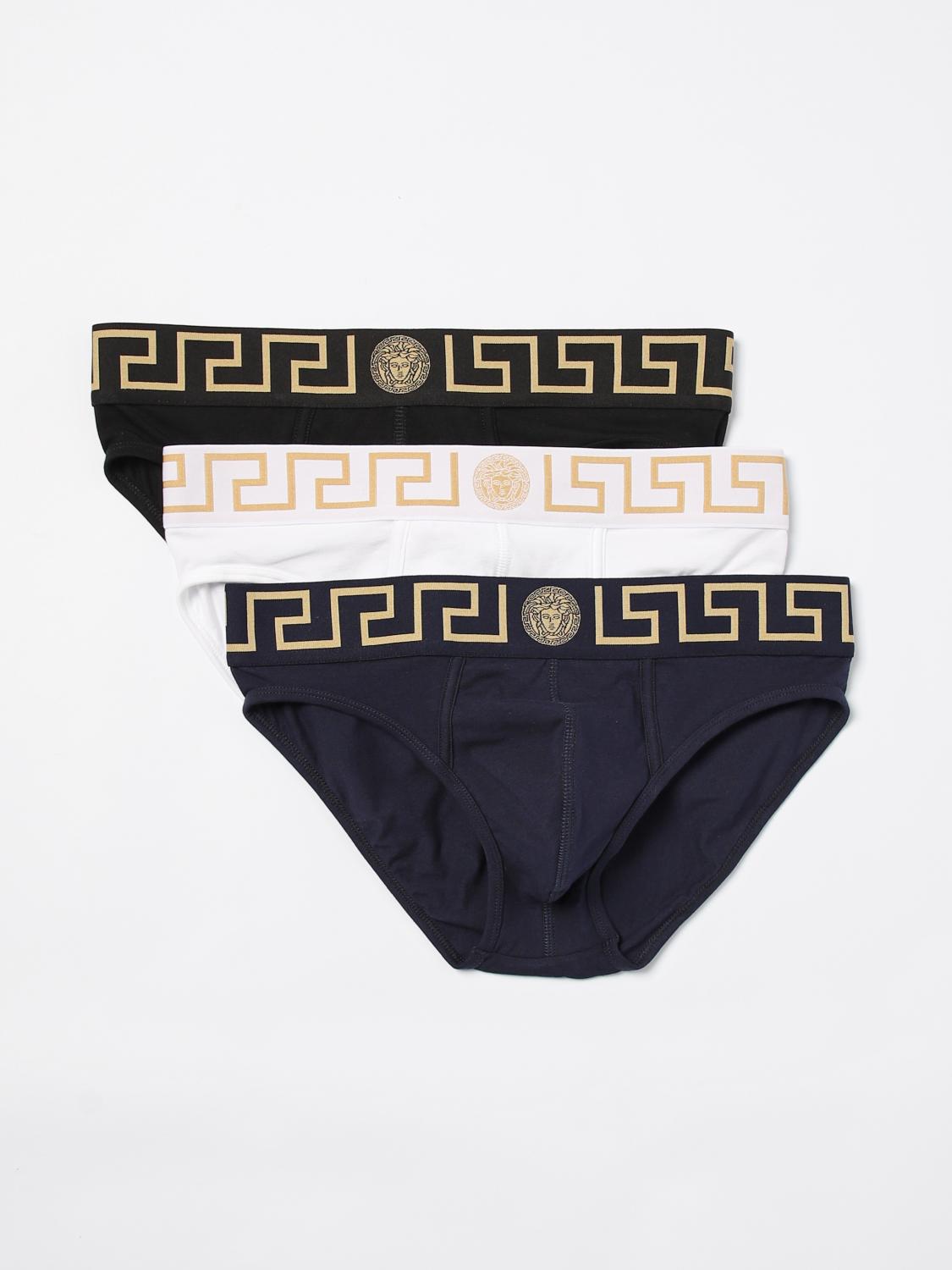 VERSACE INTIMO: Set 3 slip Versace in cotone stretch , Nero 2 - Img 1
