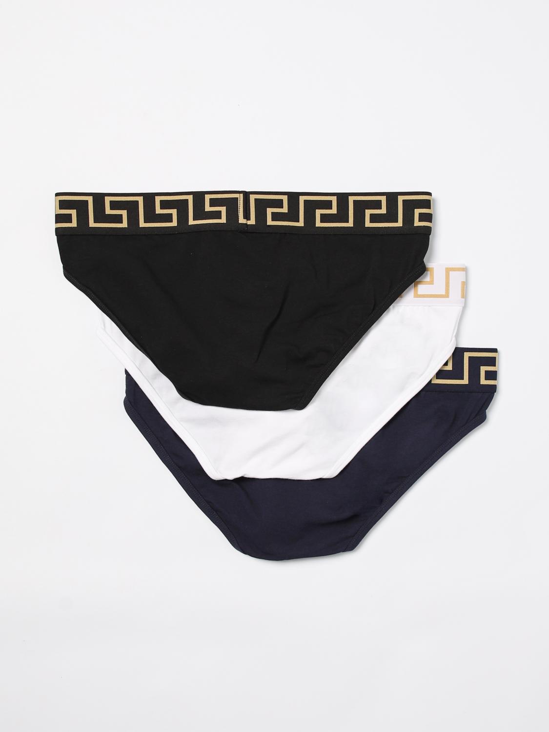 VERSACE INTIMO: Set 3 slip Versace in cotone stretch , Nero 2 - Img 2