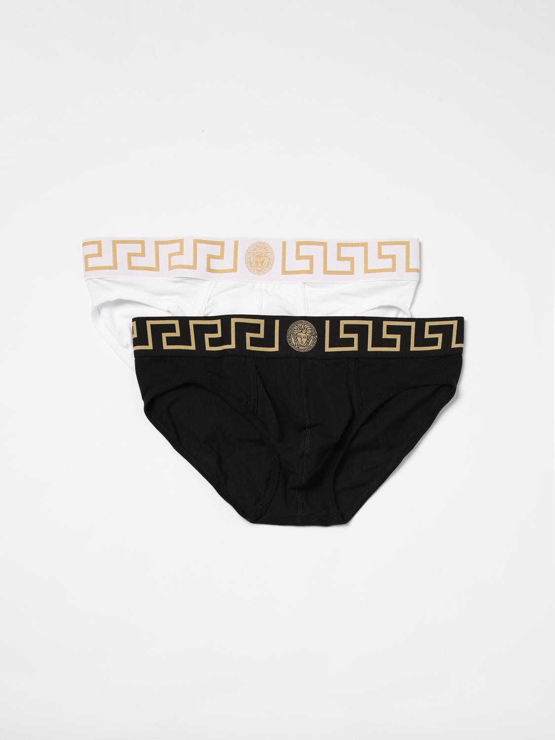 VERSACE INTIMO: Set 2 slip Versace in cotone stretch , Nero - Img 1