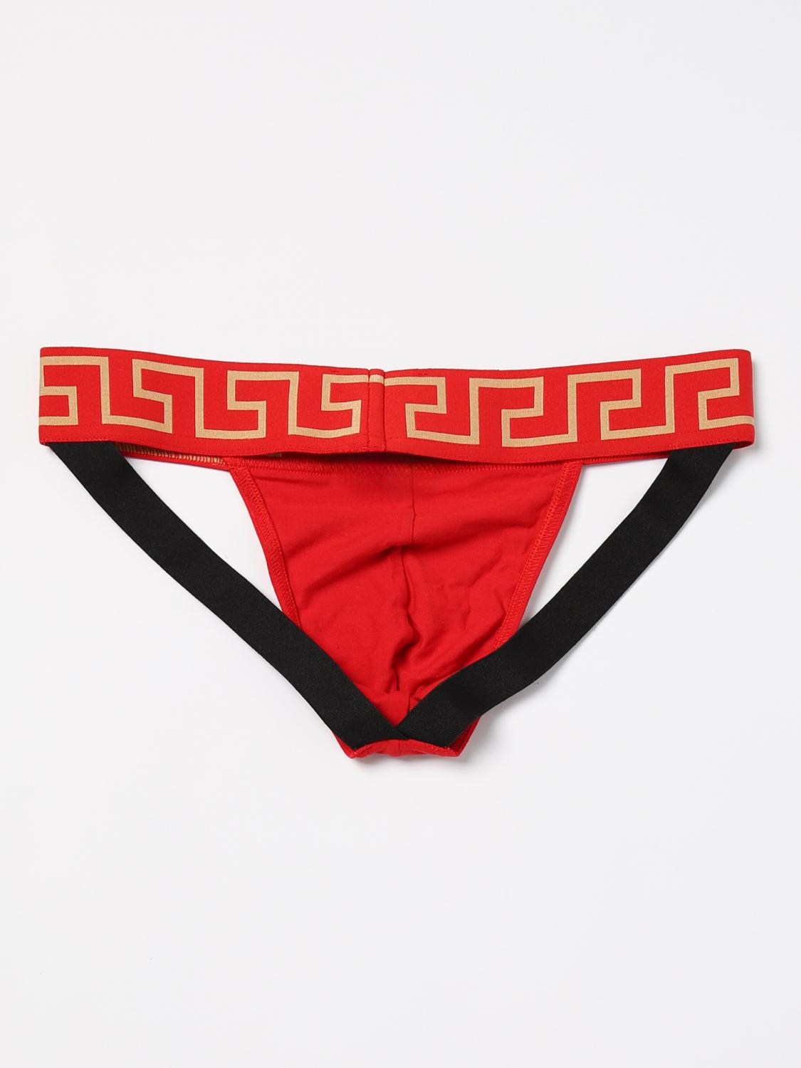 VERSACE INTIMO: Jockstrap Versace in cotone stretch , Rosso - Img 2