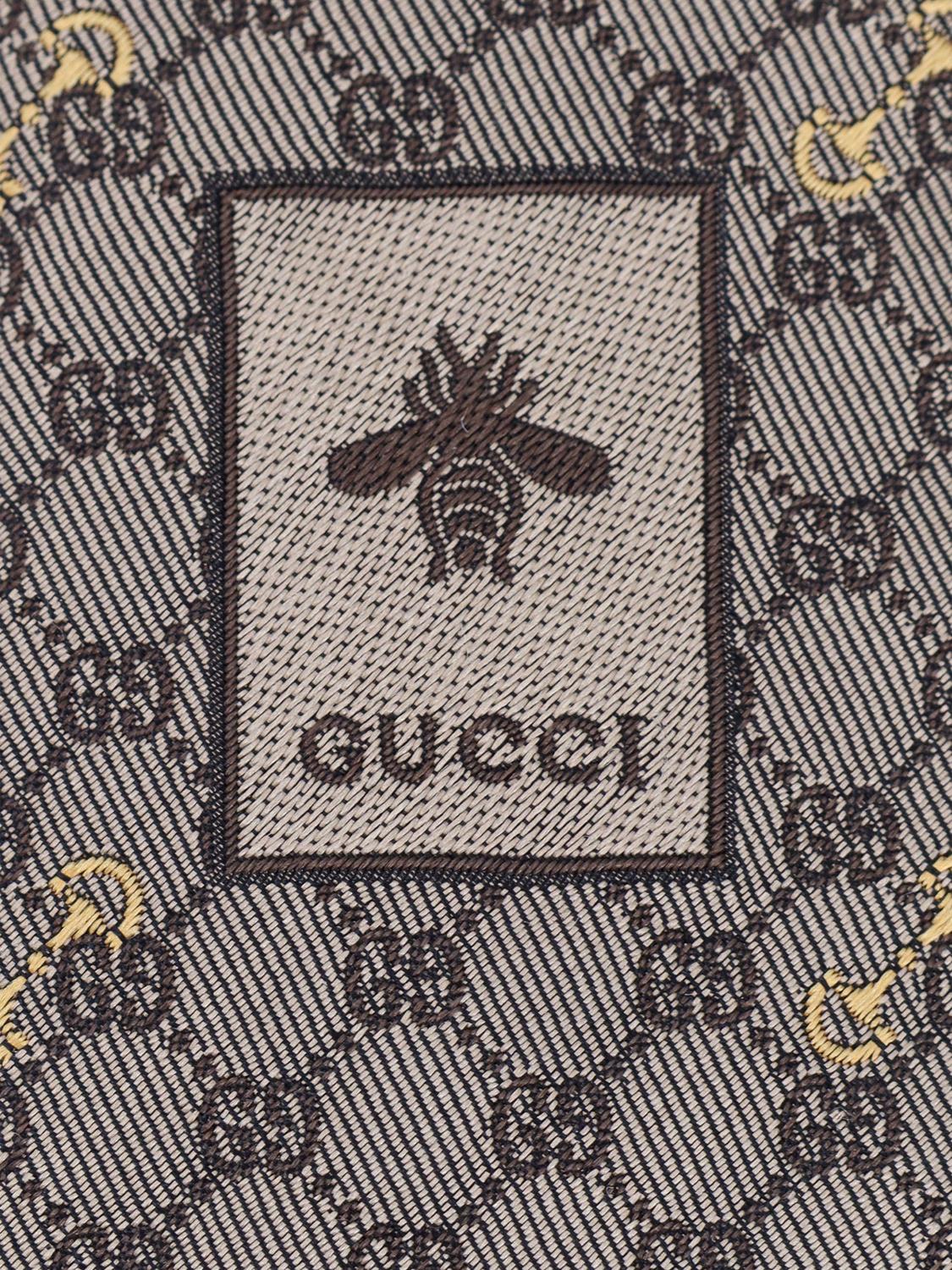 GUCCI CRAVATTA: Cravatta GG Gucci in seta ricamata , Beige - Img 3