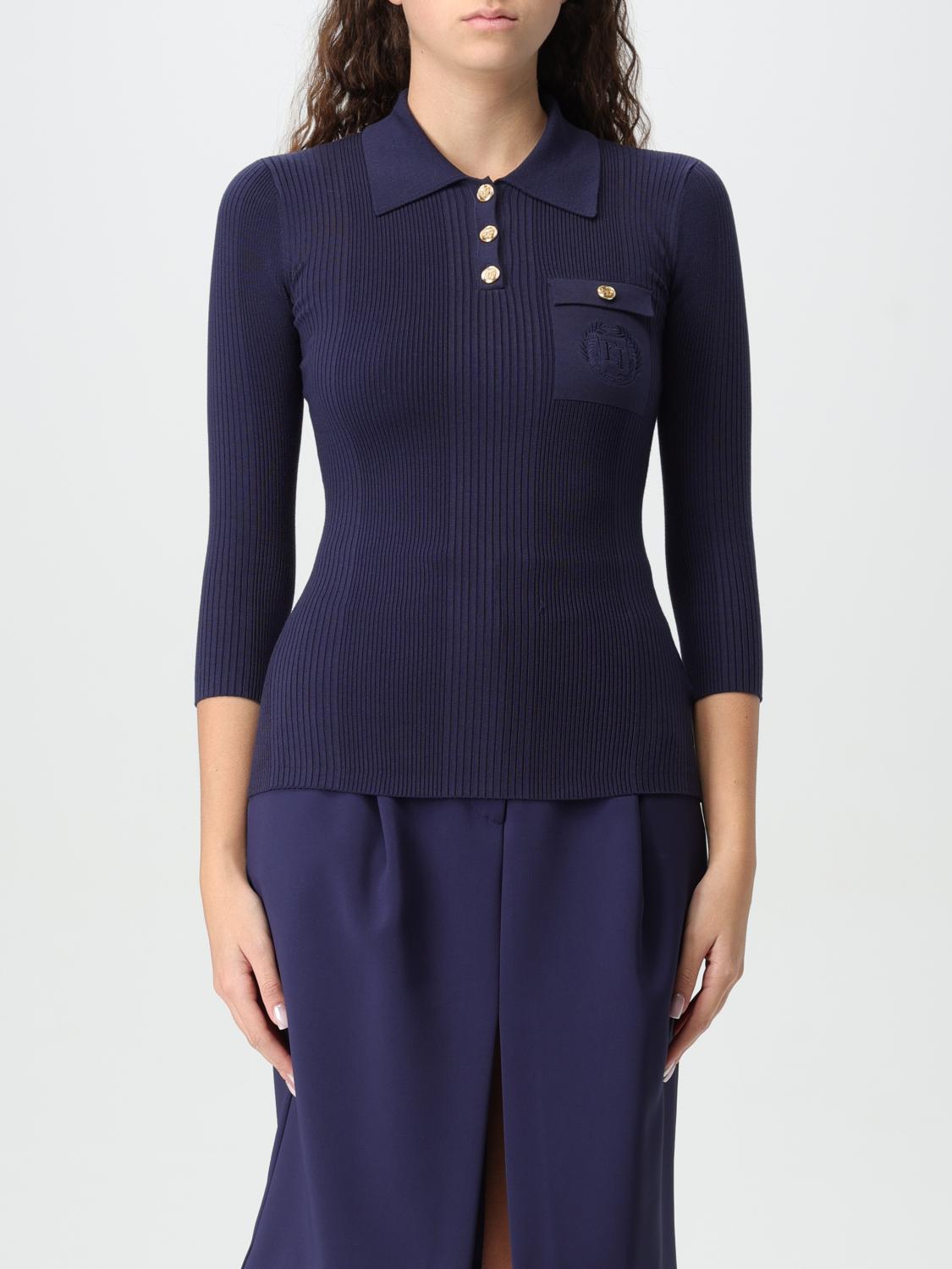 ELISABETTA FRANCHI MAGLIA: Maglia Elisabetta Franchi in lyocell a costine , Blue Navy - Img 1