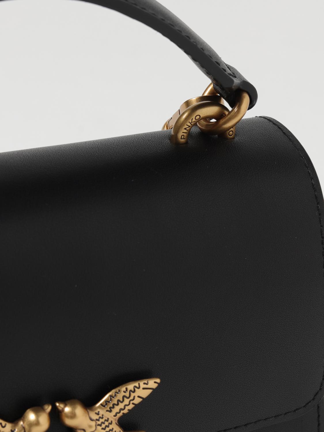 PINKO BORSA MINI: Borsa Love One Pinko in pelle , Nero - Img 3