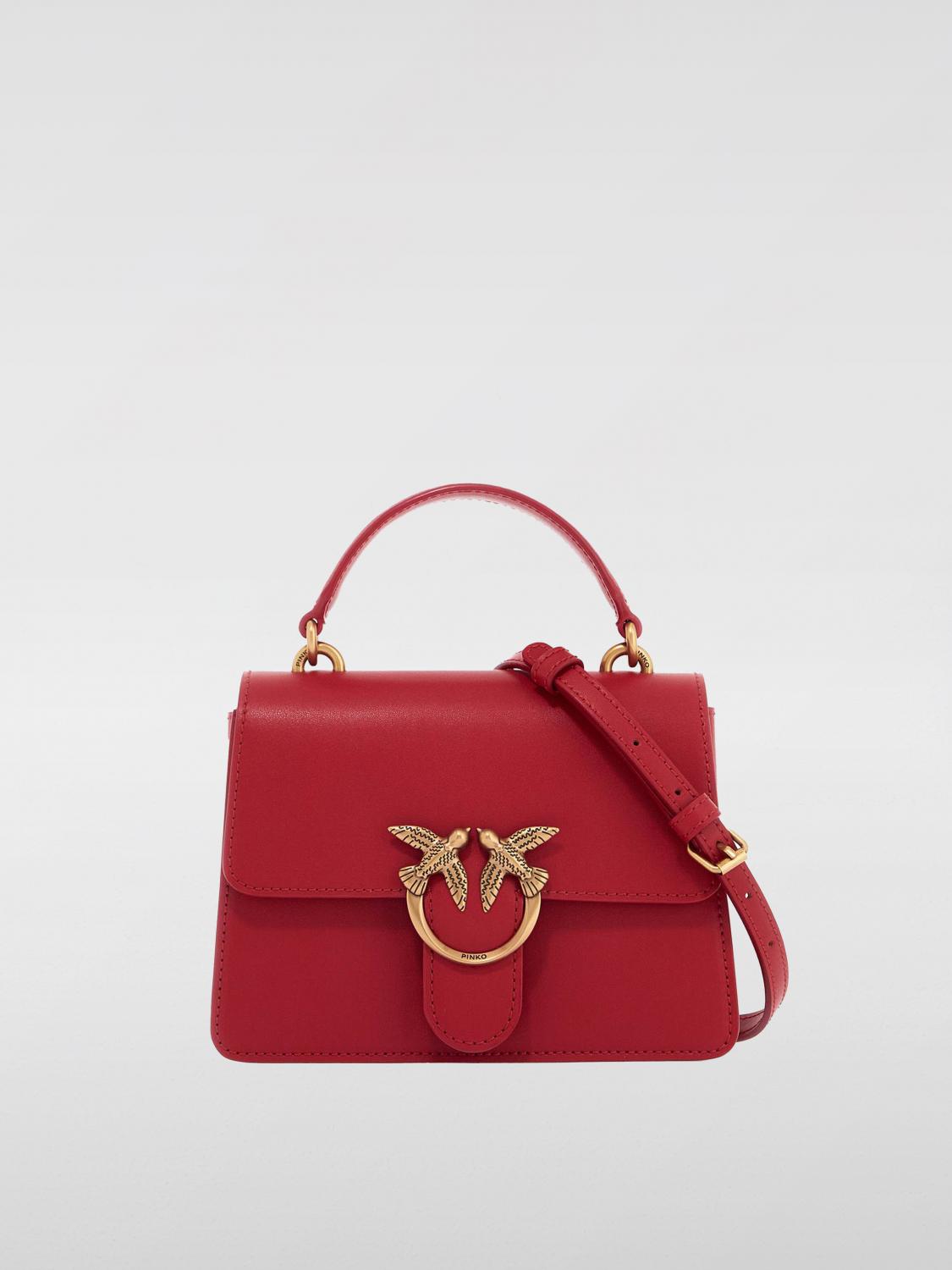 PINKO BORSA MINI: Borsa Love One Pinko in pelle , Rosso - Img 1