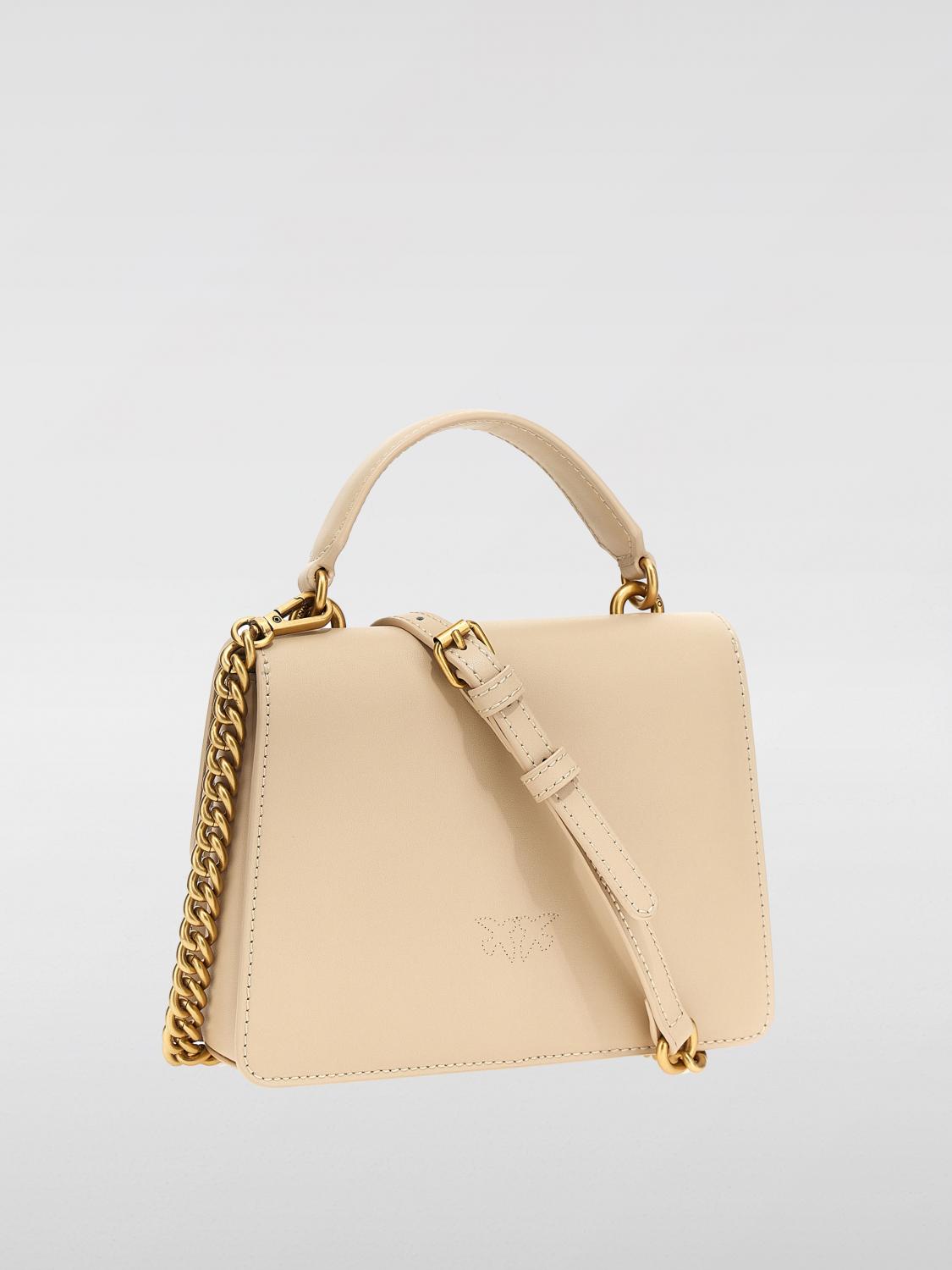PINKO BORSA MINI: Borsa Love One Pinko in pelle , Beige - Img 2